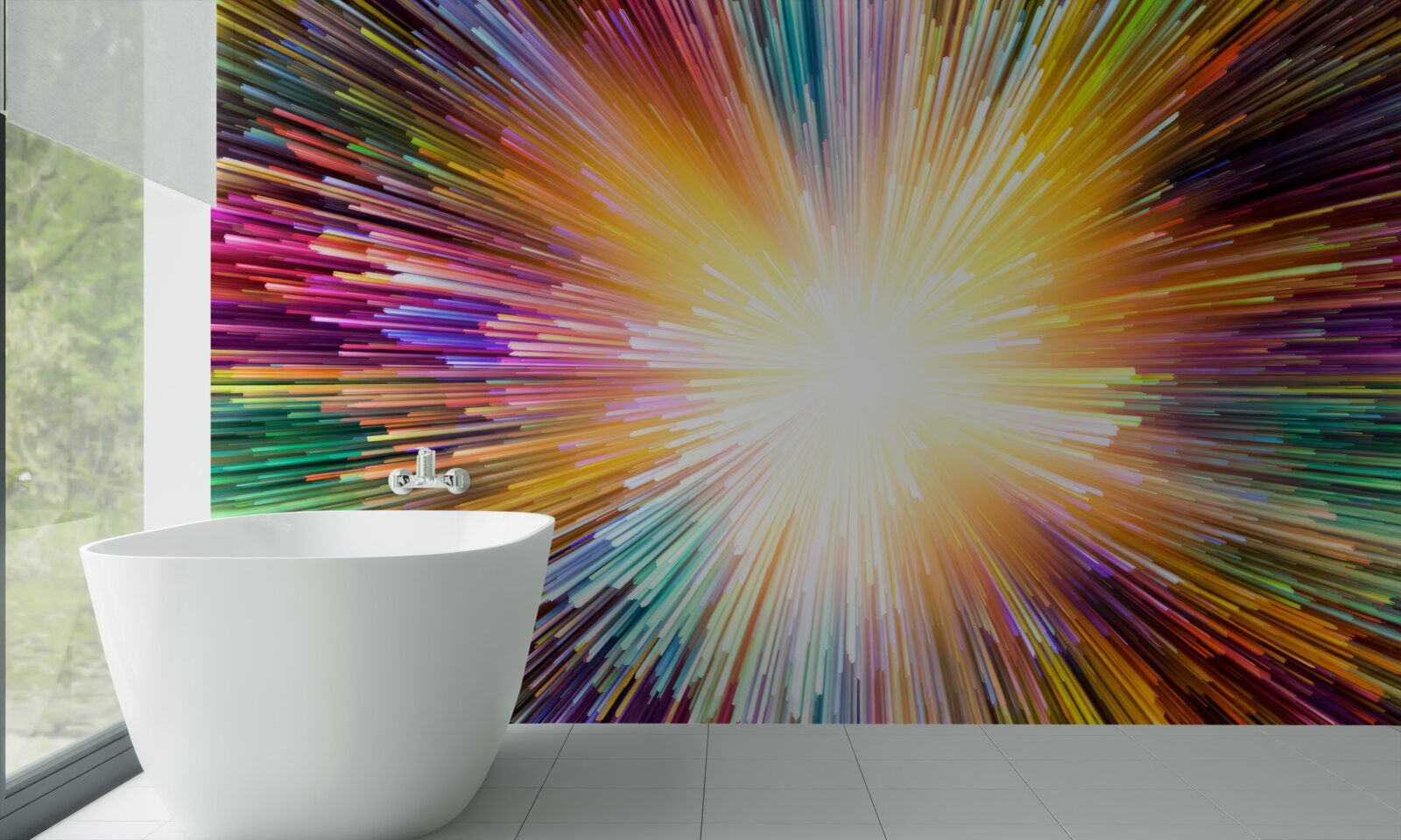 Fototapeta jasne błyski w różnych kolorach