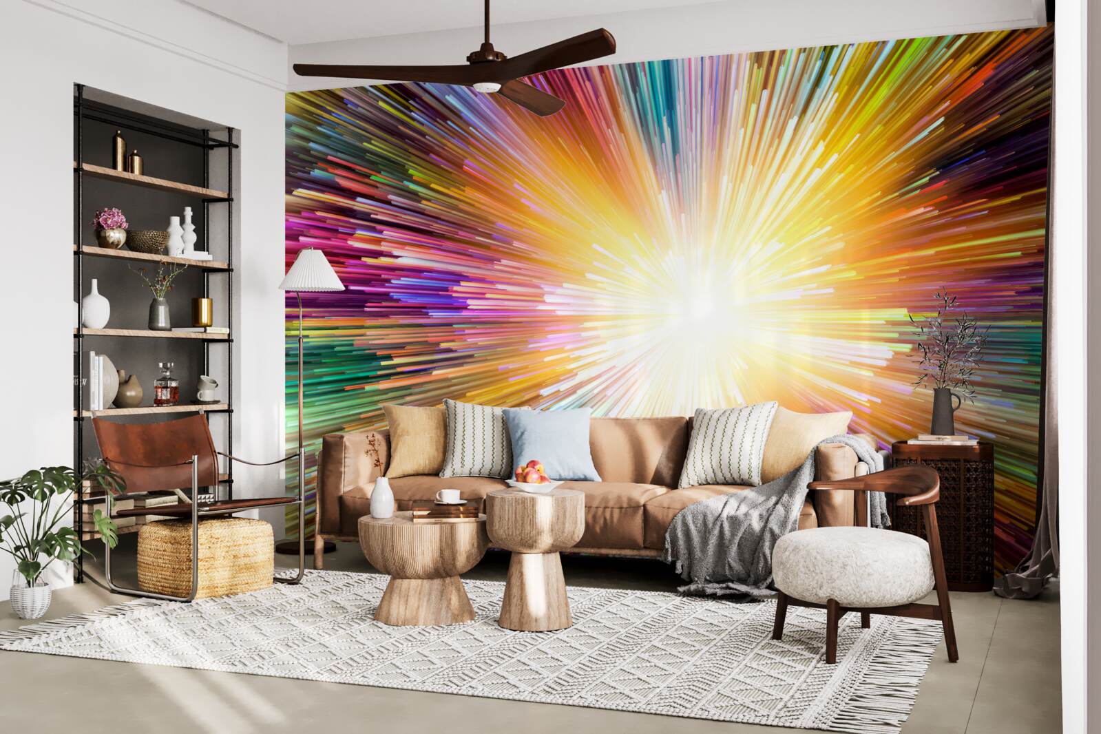 Fototapeta jasne błyski w różnych kolorach