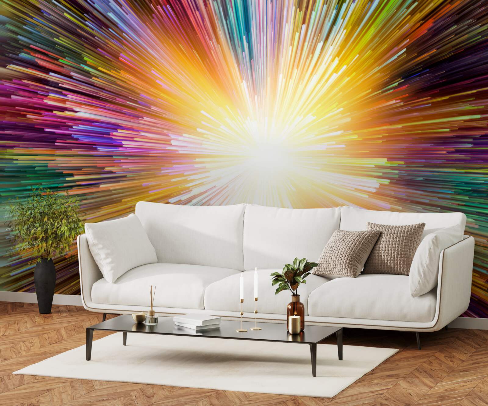 Fototapeta jasne błyski w różnych kolorach