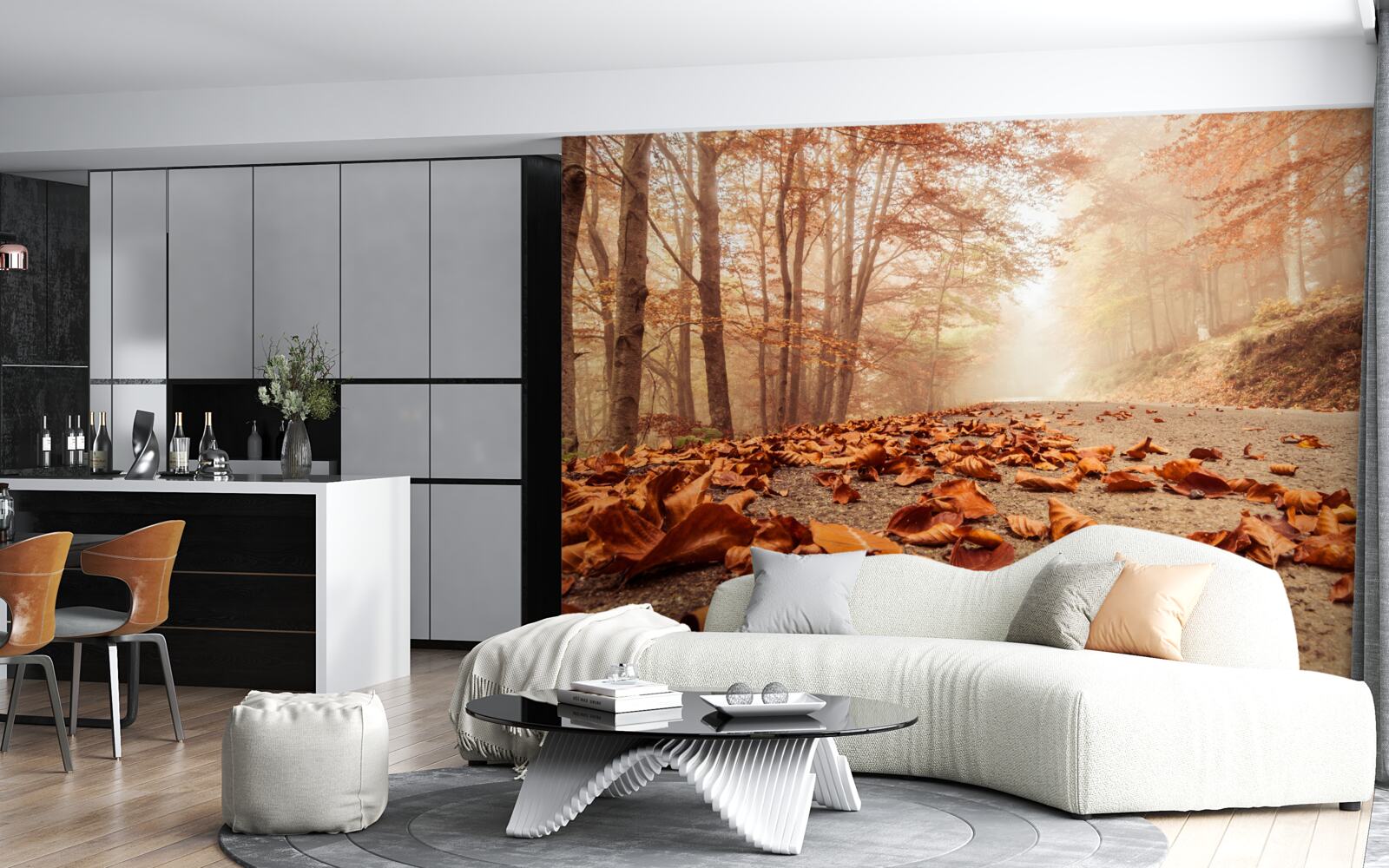 Fototapeta liście leżą jak złoty dywan