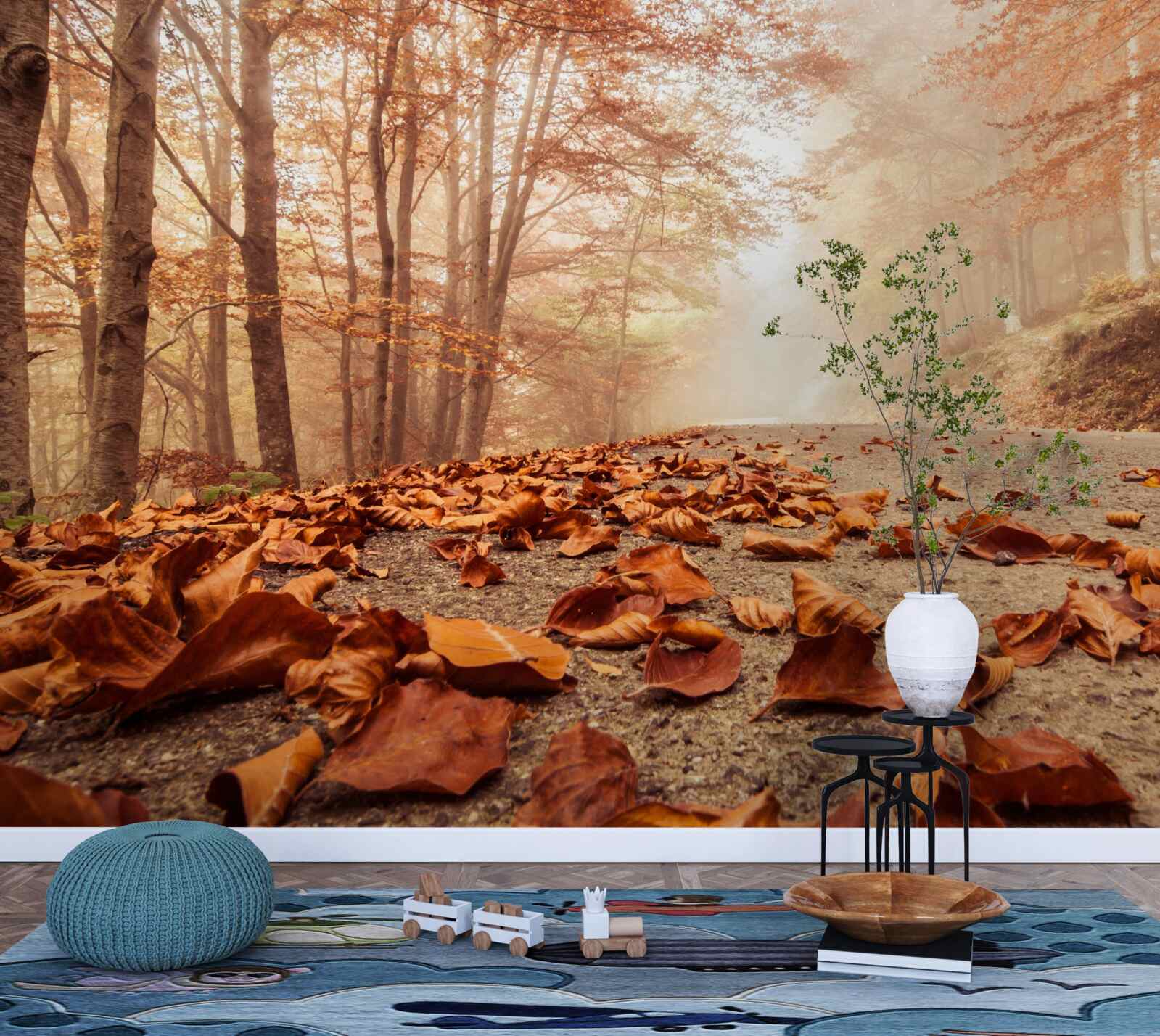 Fototapeta liście leżą jak złoty dywan