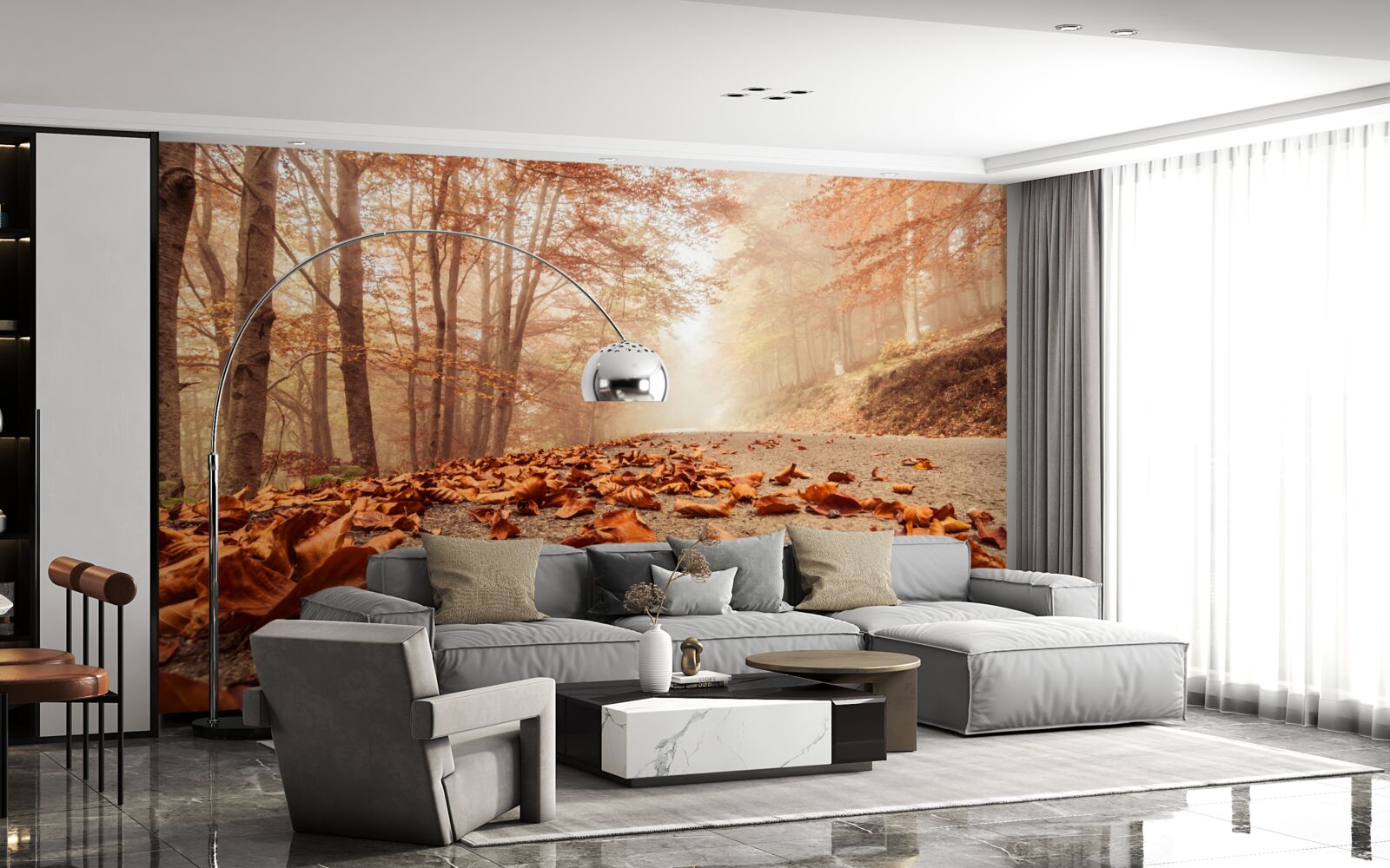 Fototapeta liście leżą jak złoty dywan