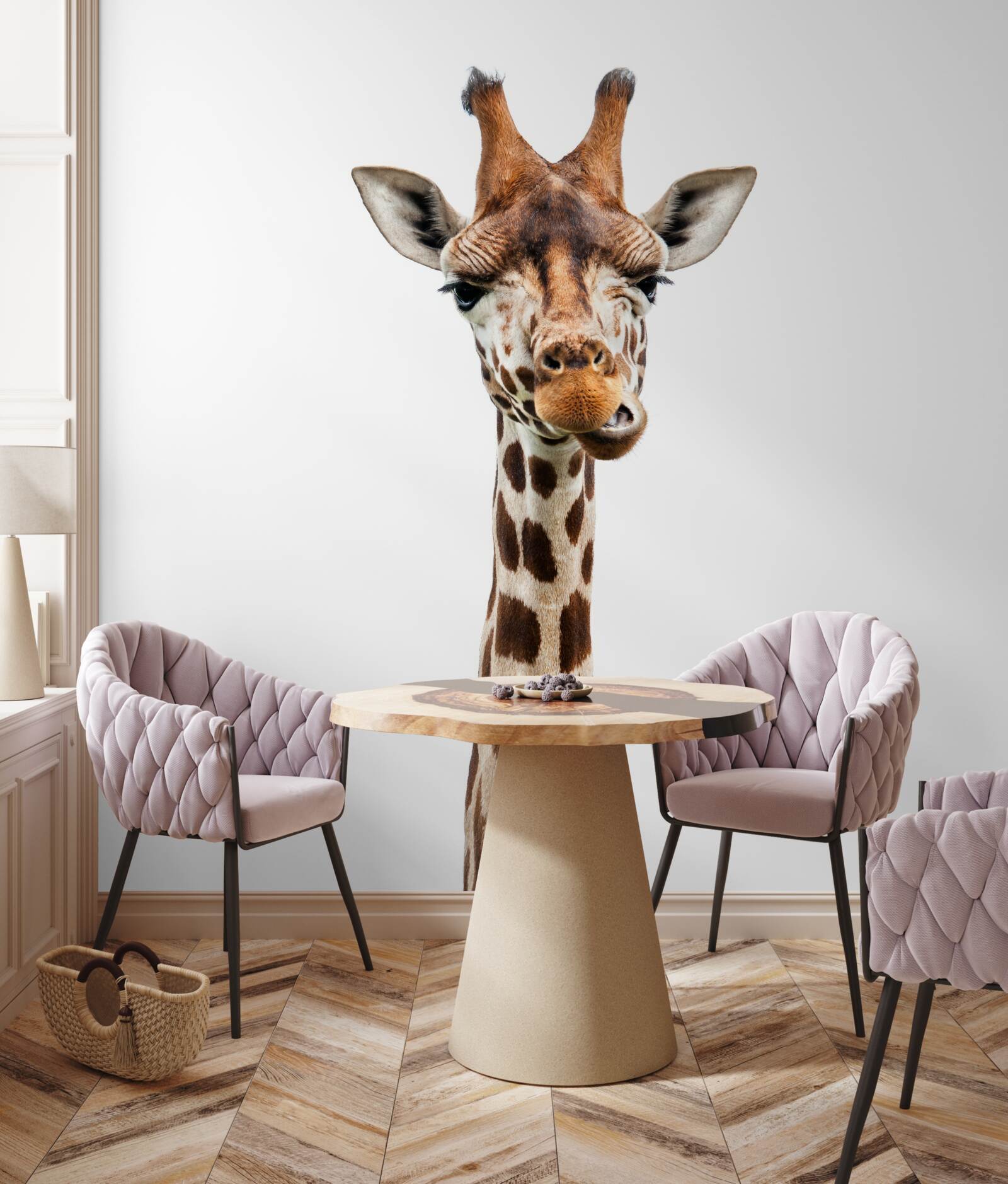 Fototapeta niezwykły wyraz twarzy żyrafy