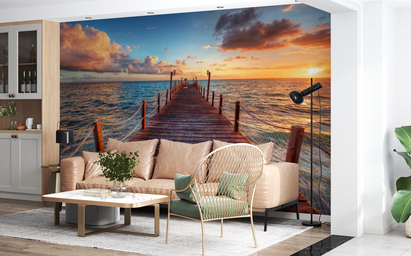 Fototapeta most sięgający do morza