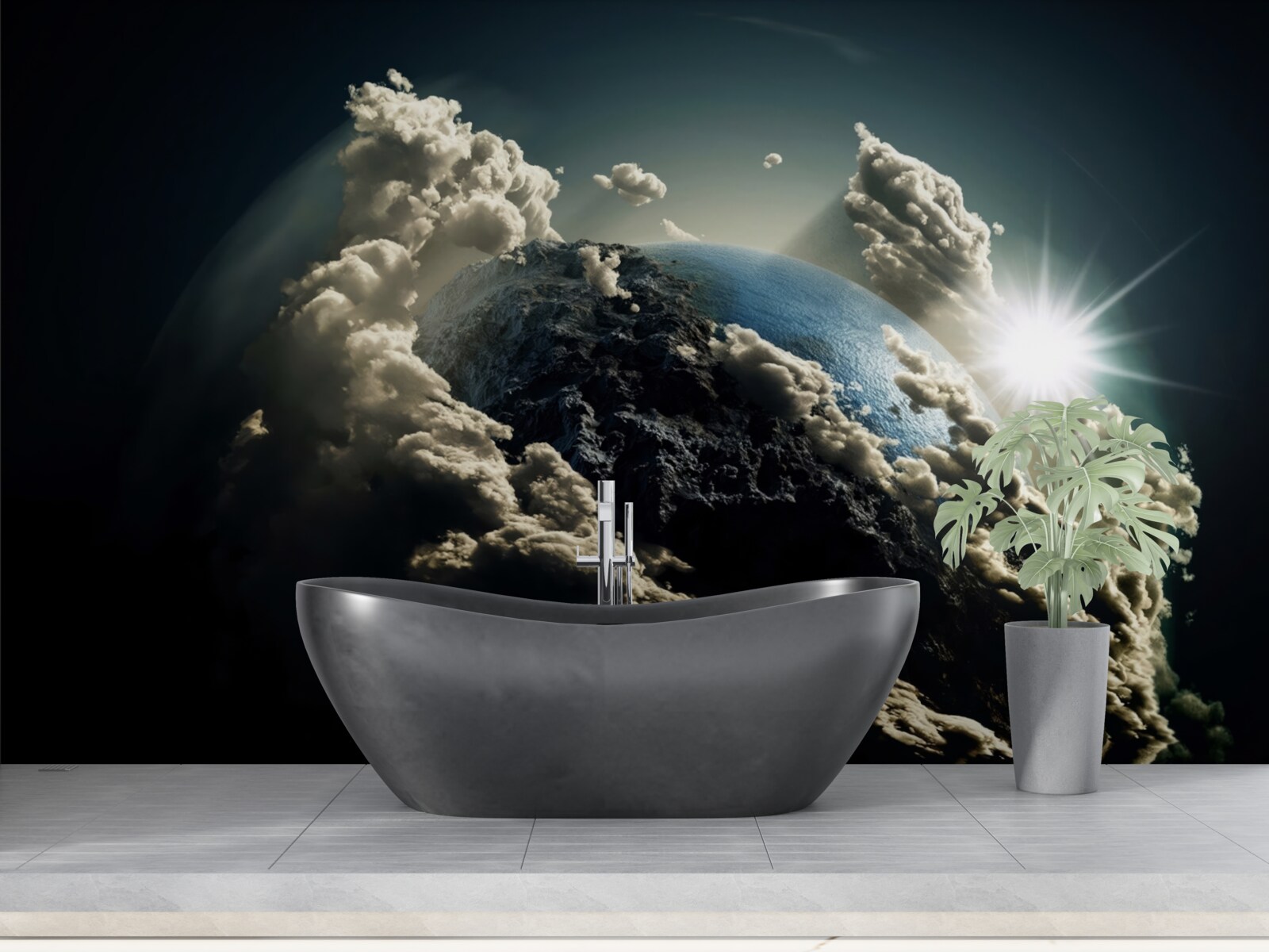 Fototapeta chmury otaczają ziemię