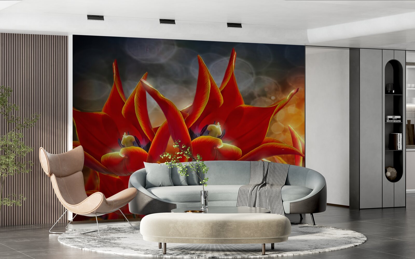 Fototapeta duże szkarłatne kwiaty