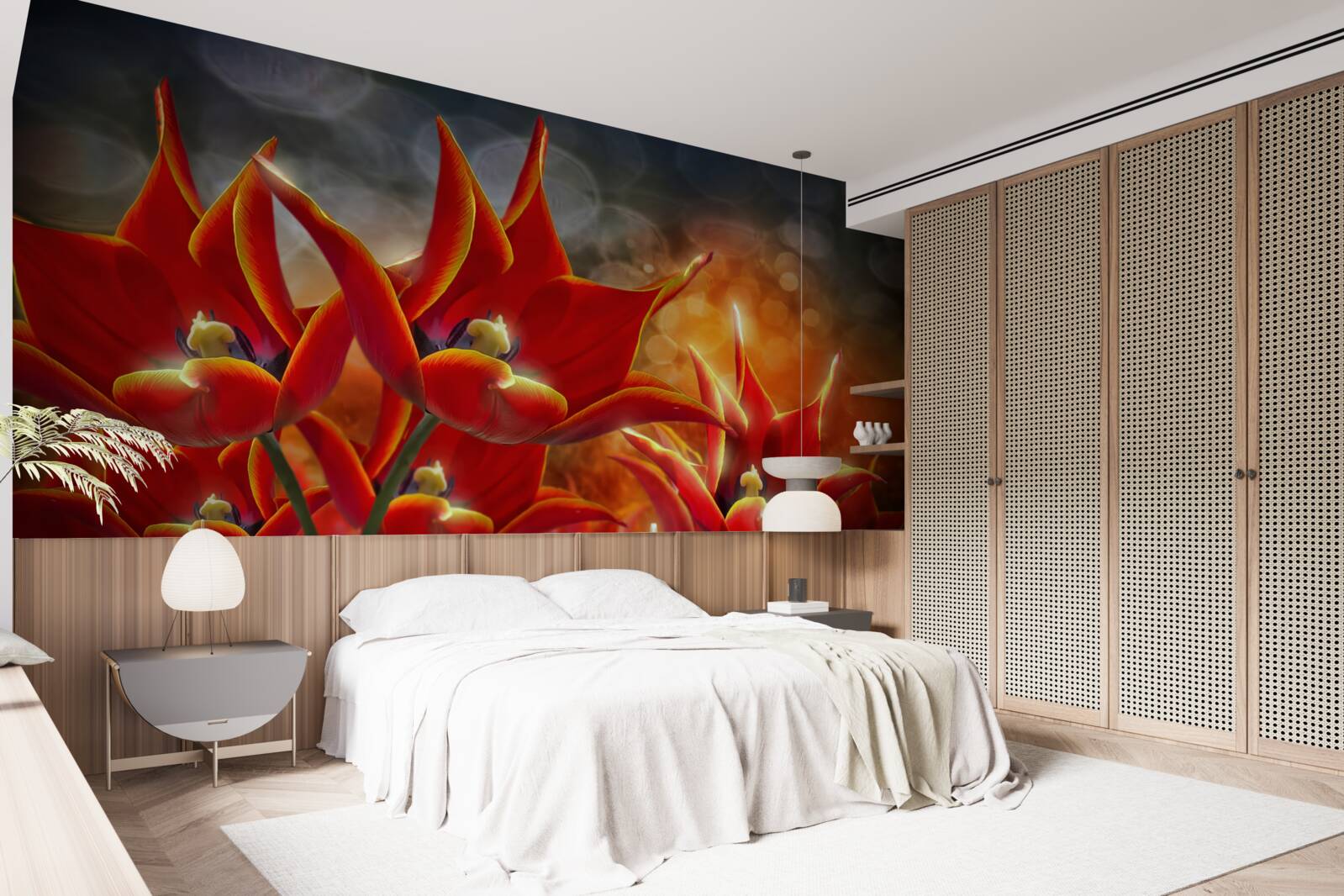 Fototapeta duże szkarłatne kwiaty