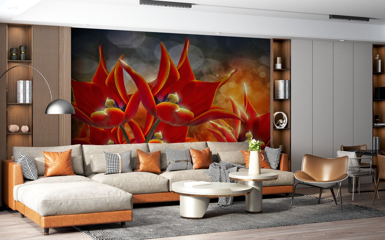 Fototapeta duże szkarłatne kwiaty