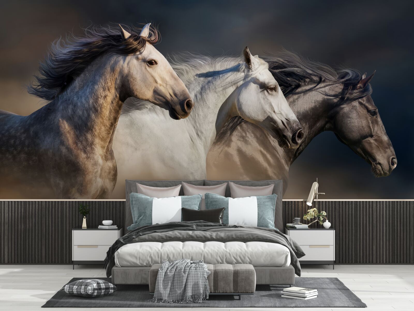 Fototapeta trzy galopujące konie