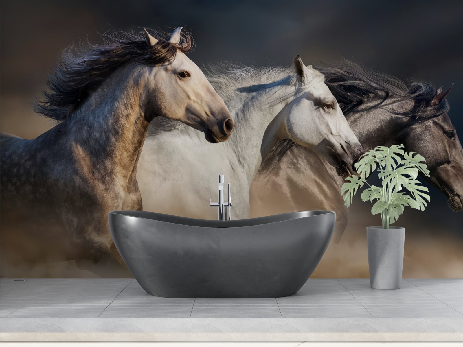 Fototapeta trzy galopujące konie