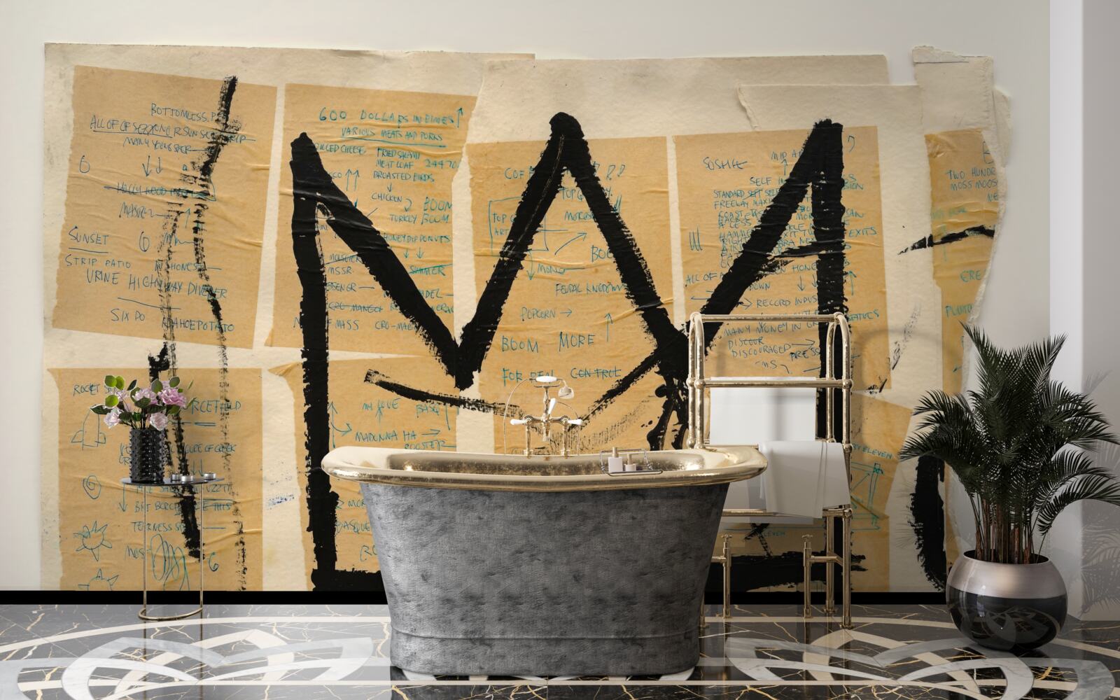 Fototapeta czarna korona przedstawiona na banknotach