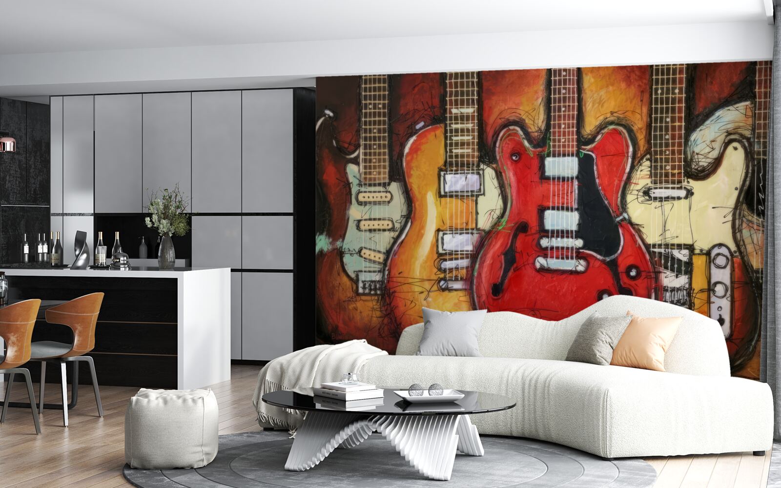 Fototapeta gitary o różnych wzorach