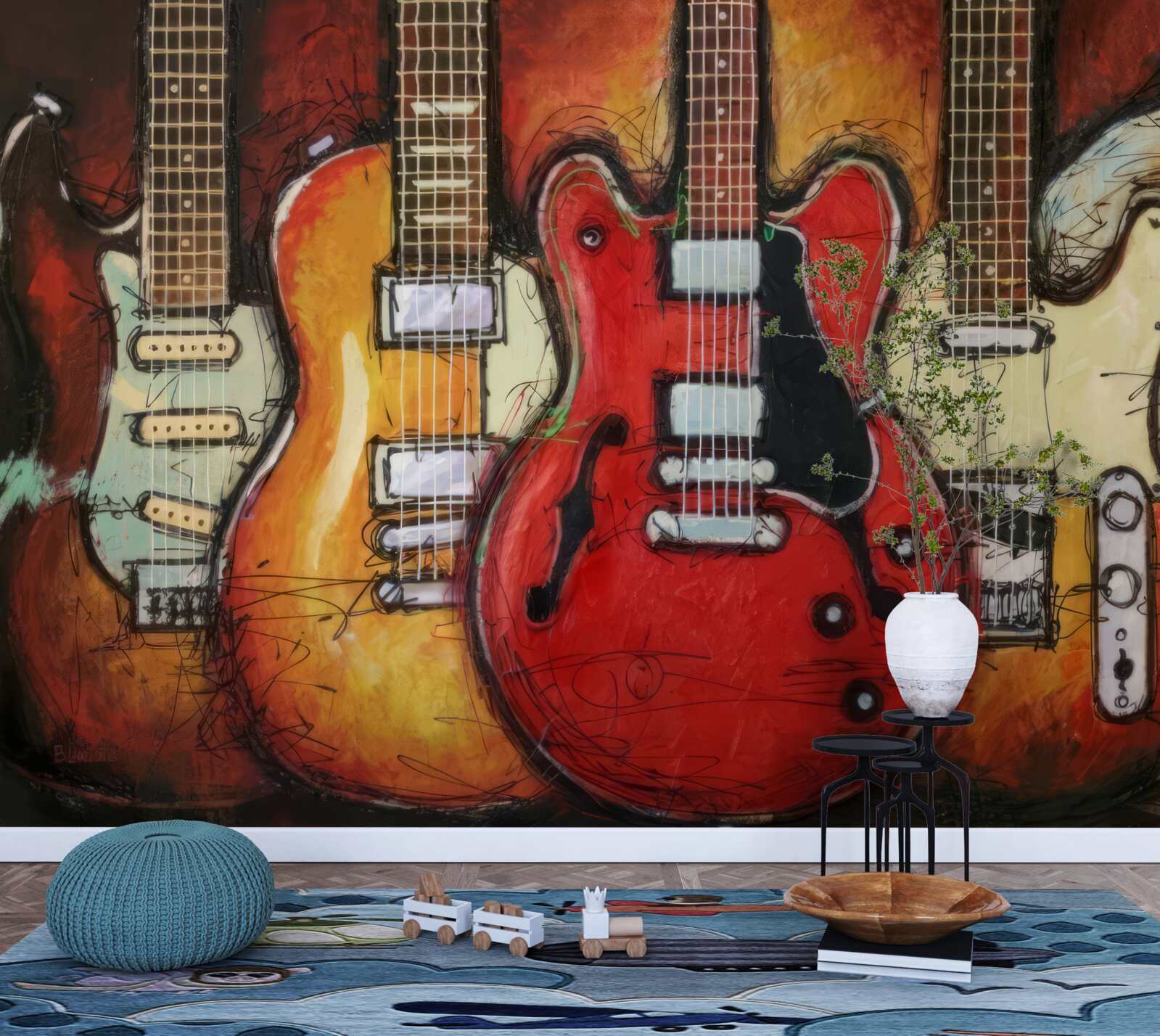 Fototapeta gitary o różnych wzorach