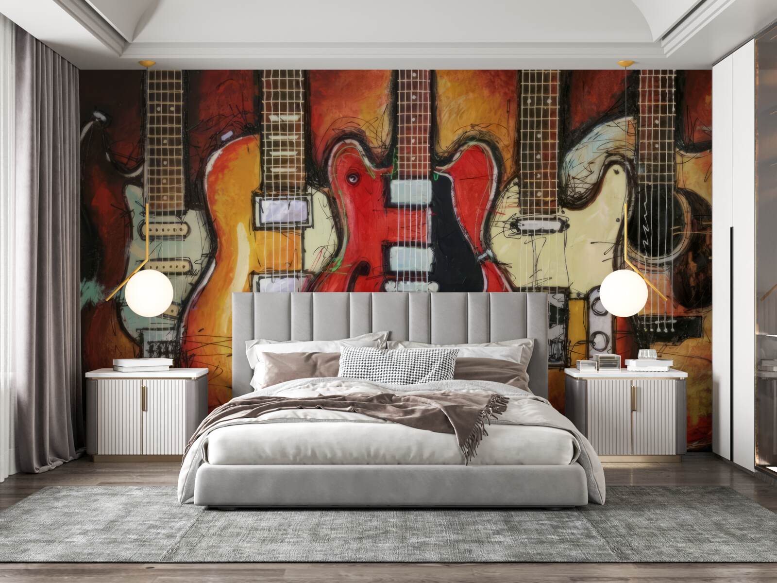 Fototapeta gitary o różnych wzorach