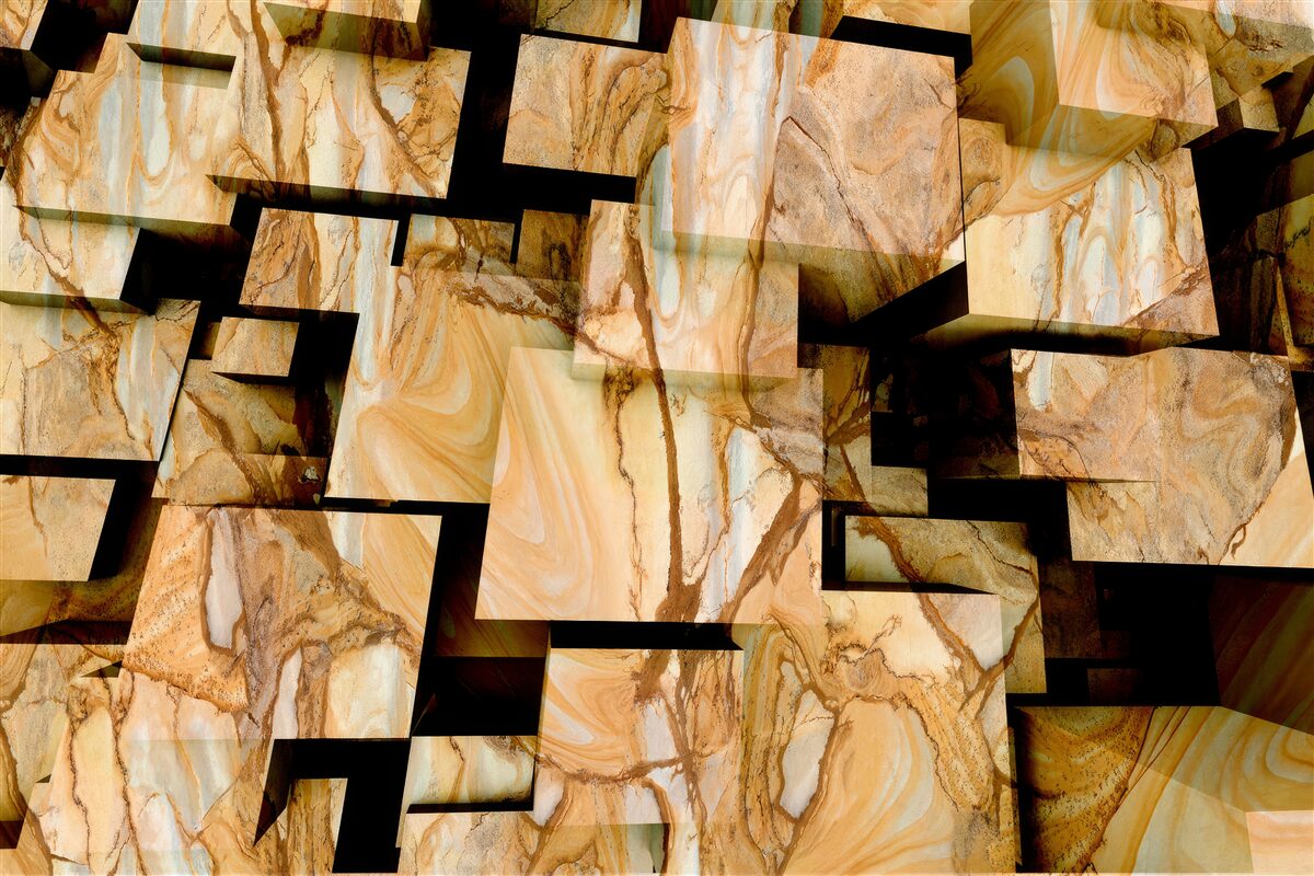 Fototapeta trójwymiarowe brązowe kwadraty