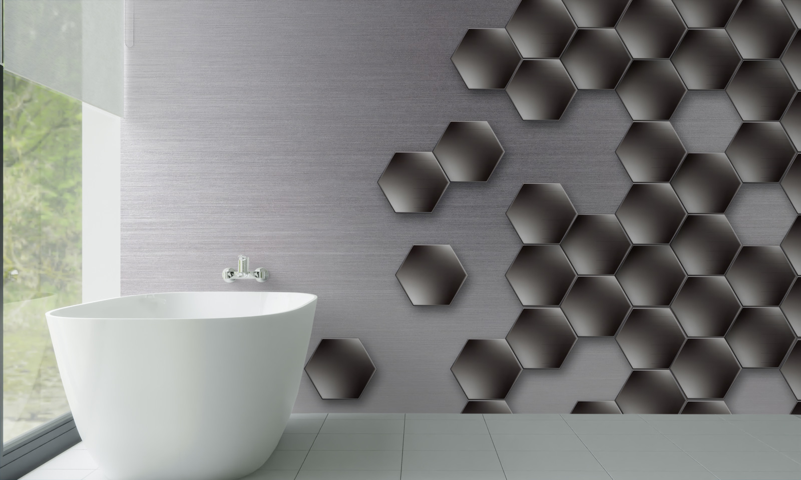 Fototapeta małe czarne sześciokąty