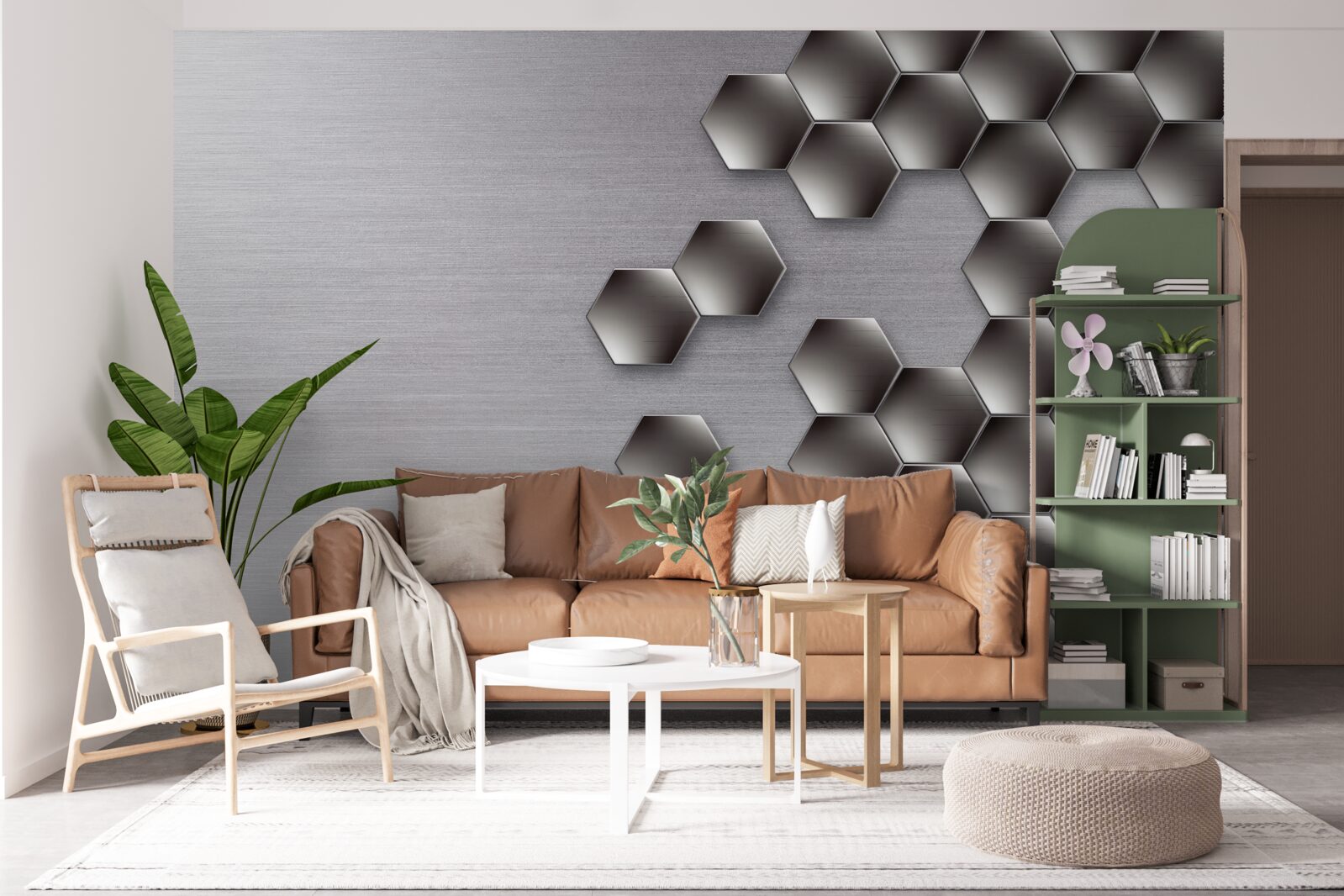 Fototapeta małe czarne sześciokąty