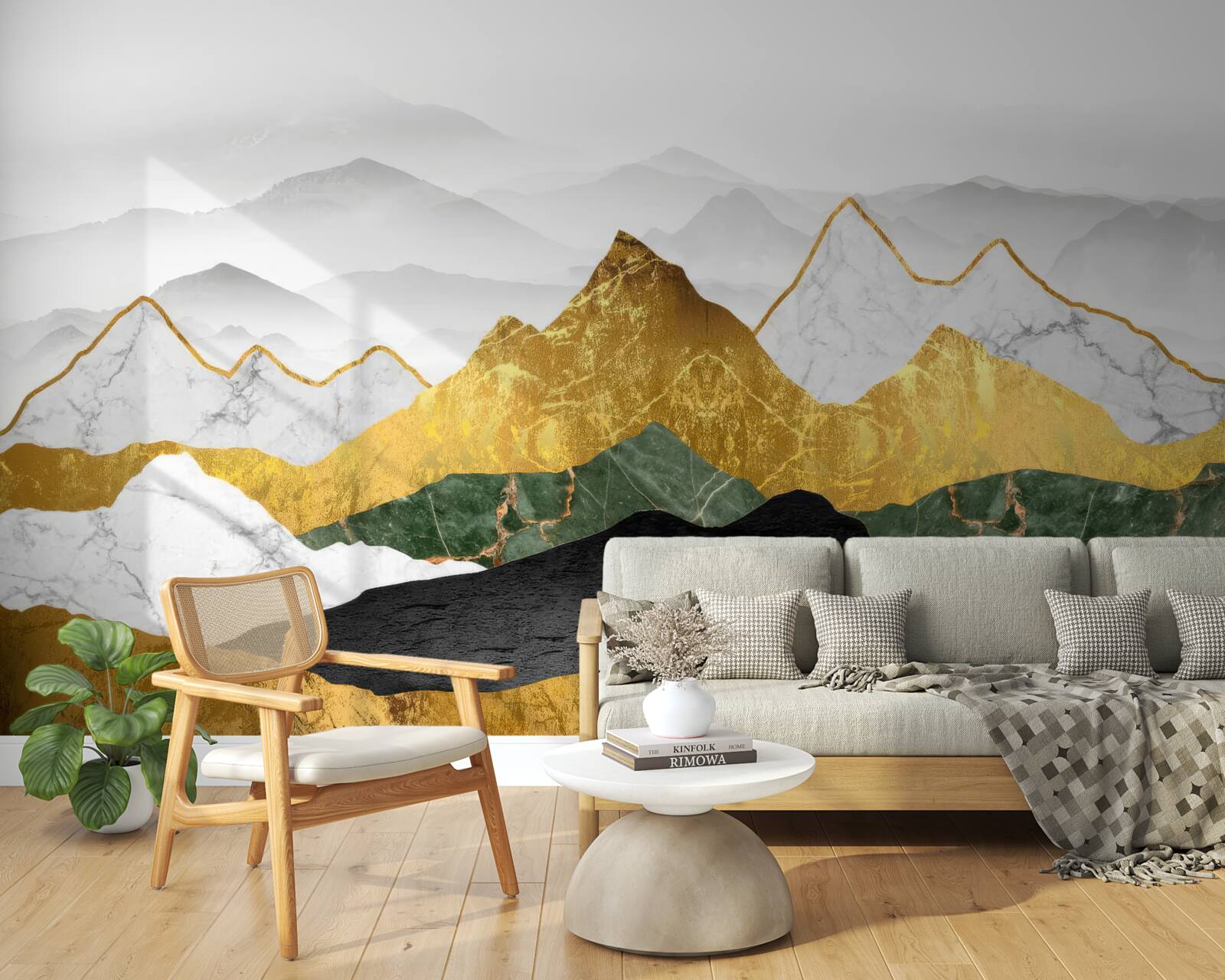 Fototapeta paski w różnych kolorach na marmurowym tle