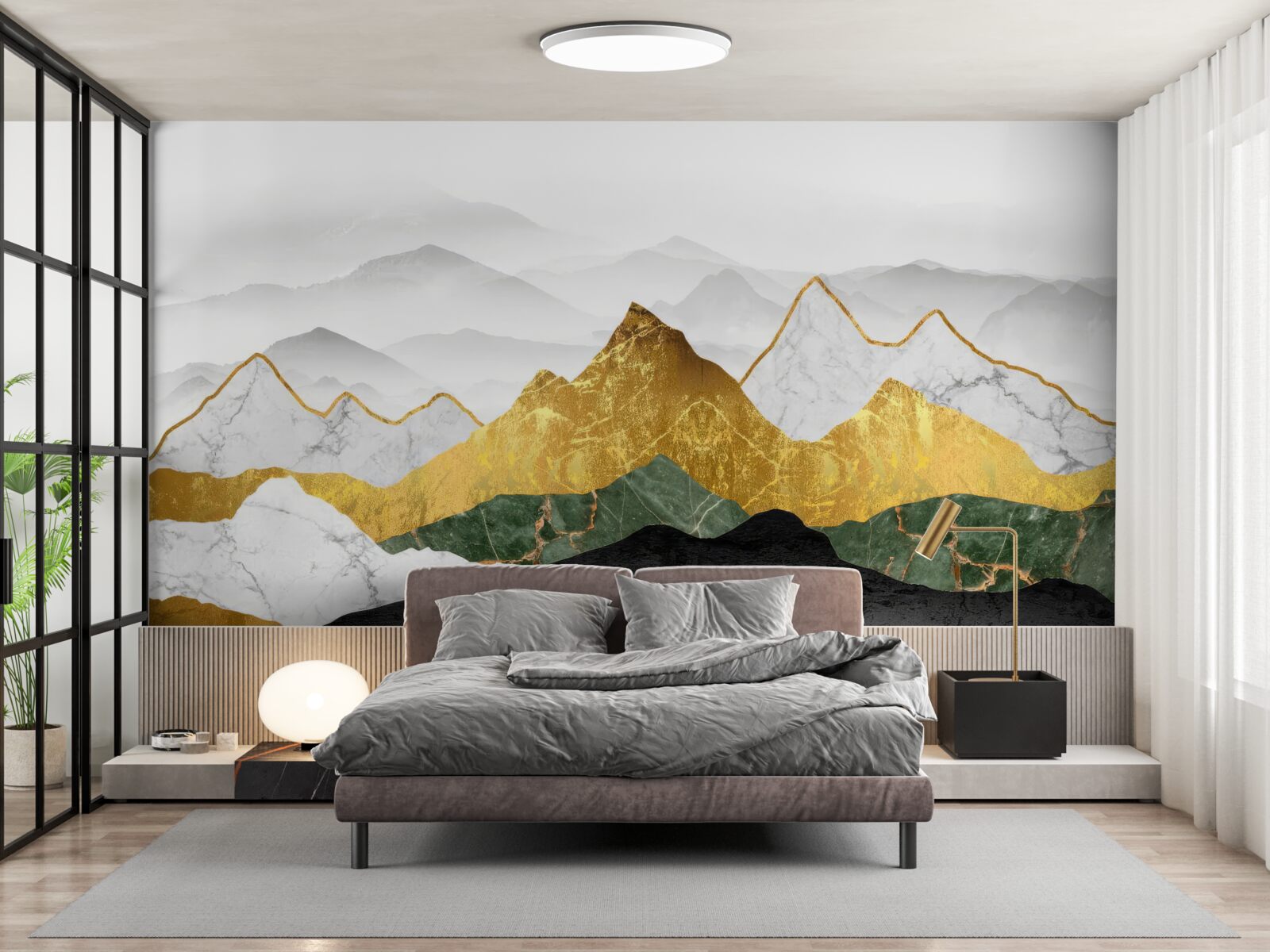 Fototapeta paski w różnych kolorach na marmurowym tle