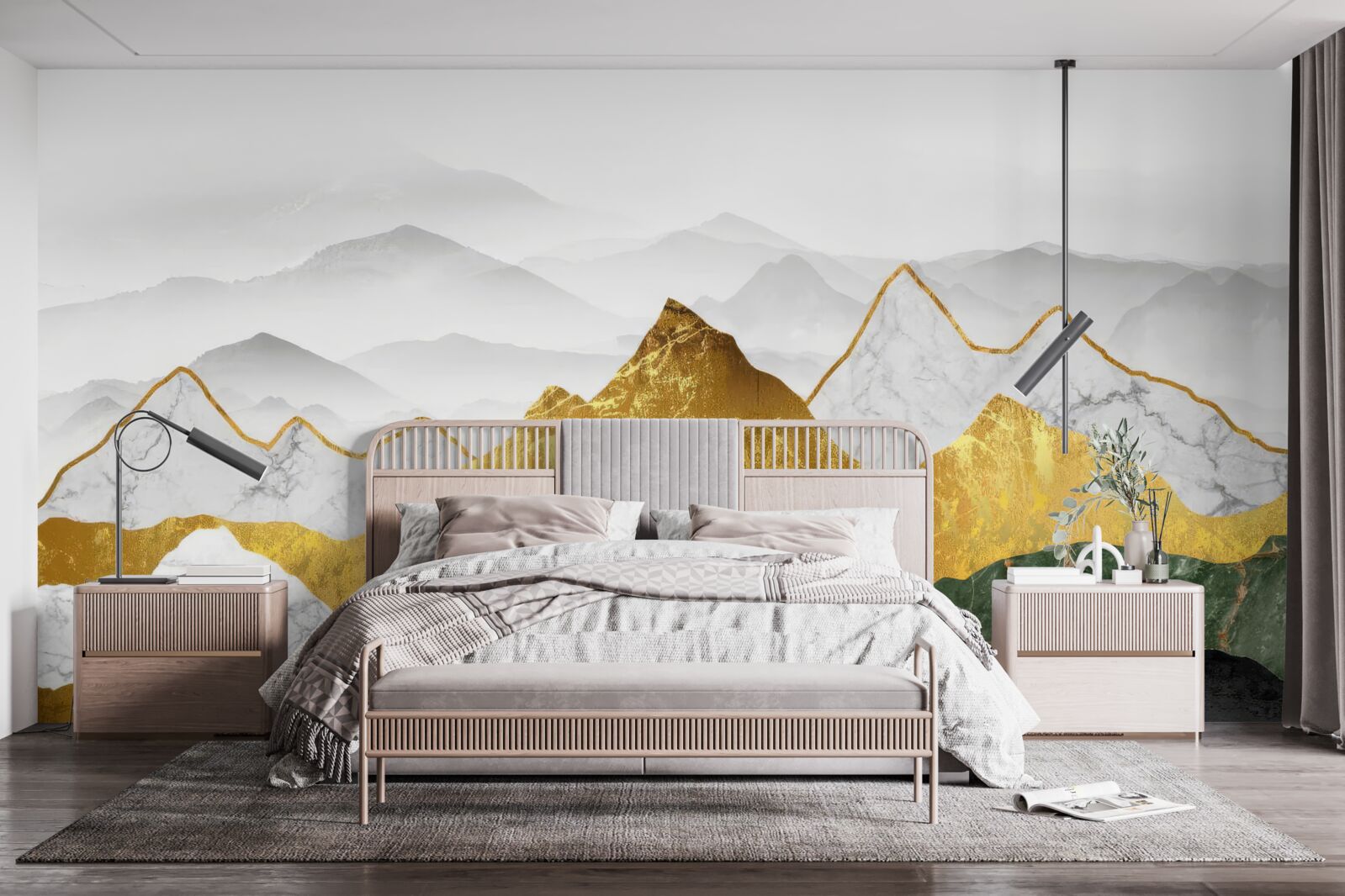 Fototapeta paski w różnych kolorach na marmurowym tle