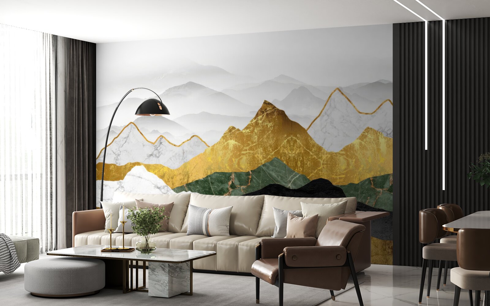 Fototapeta paski w różnych kolorach na marmurowym tle