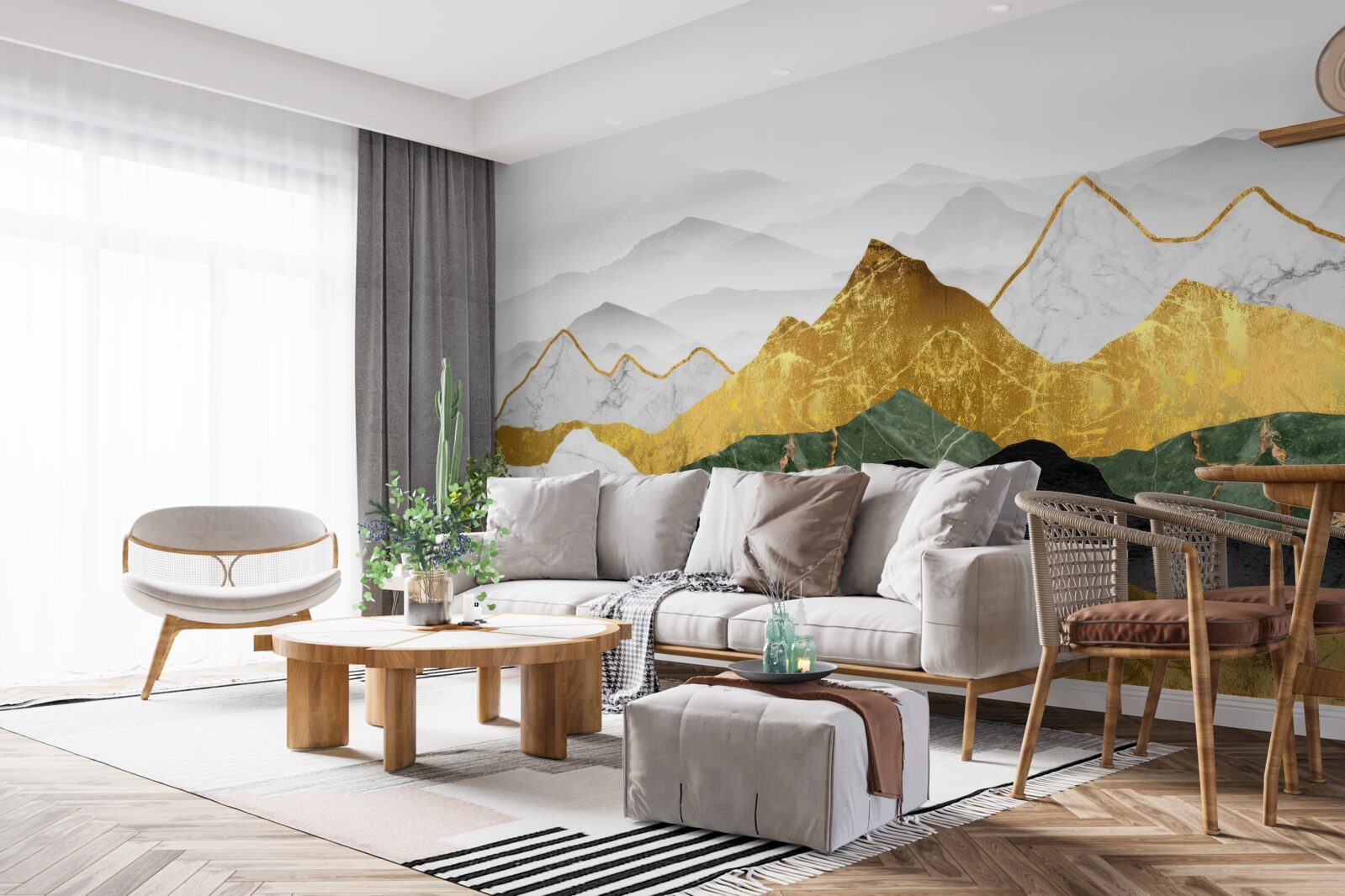 Fototapeta paski w różnych kolorach na marmurowym tle