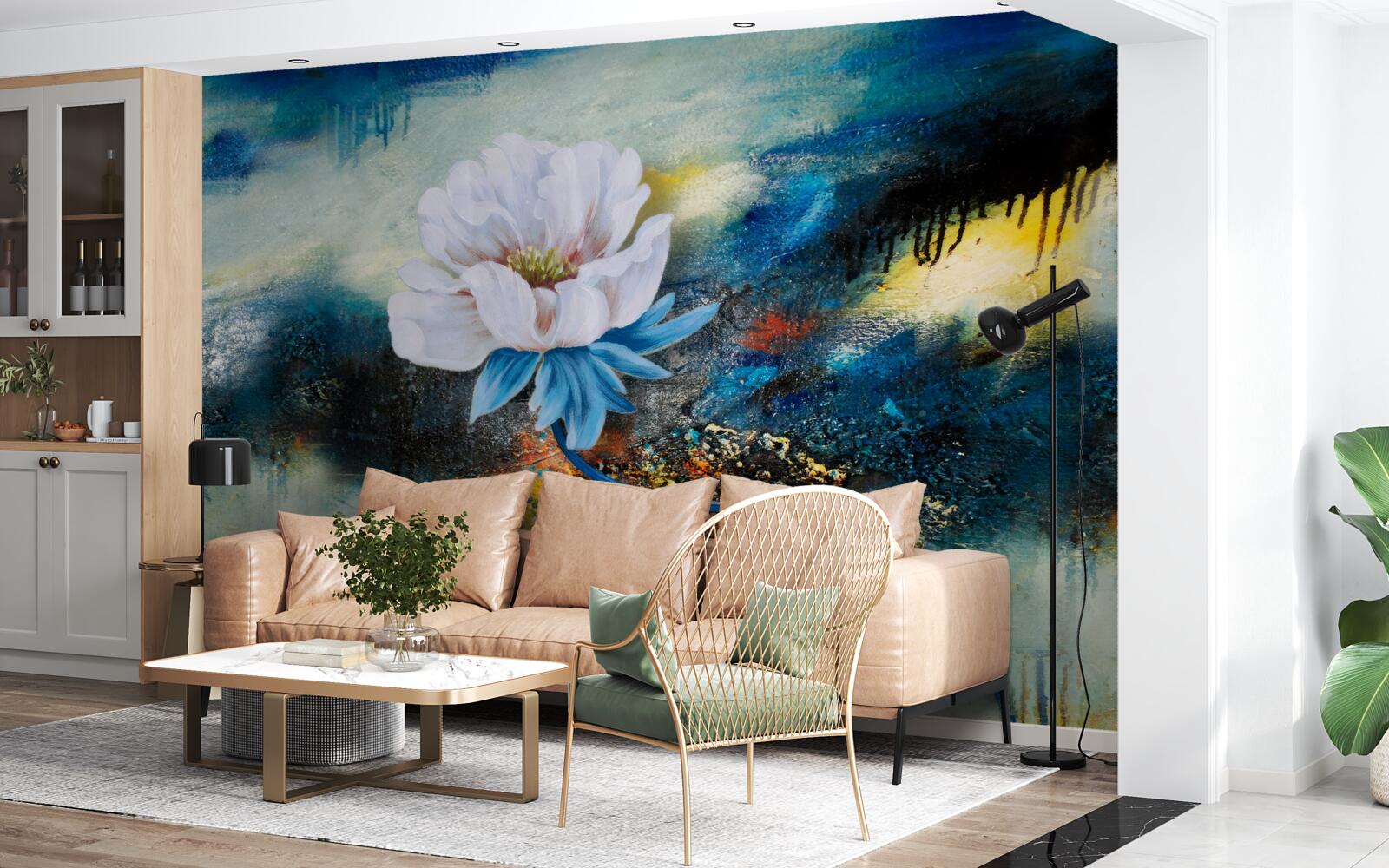 Fototapeta duży biały kwiat