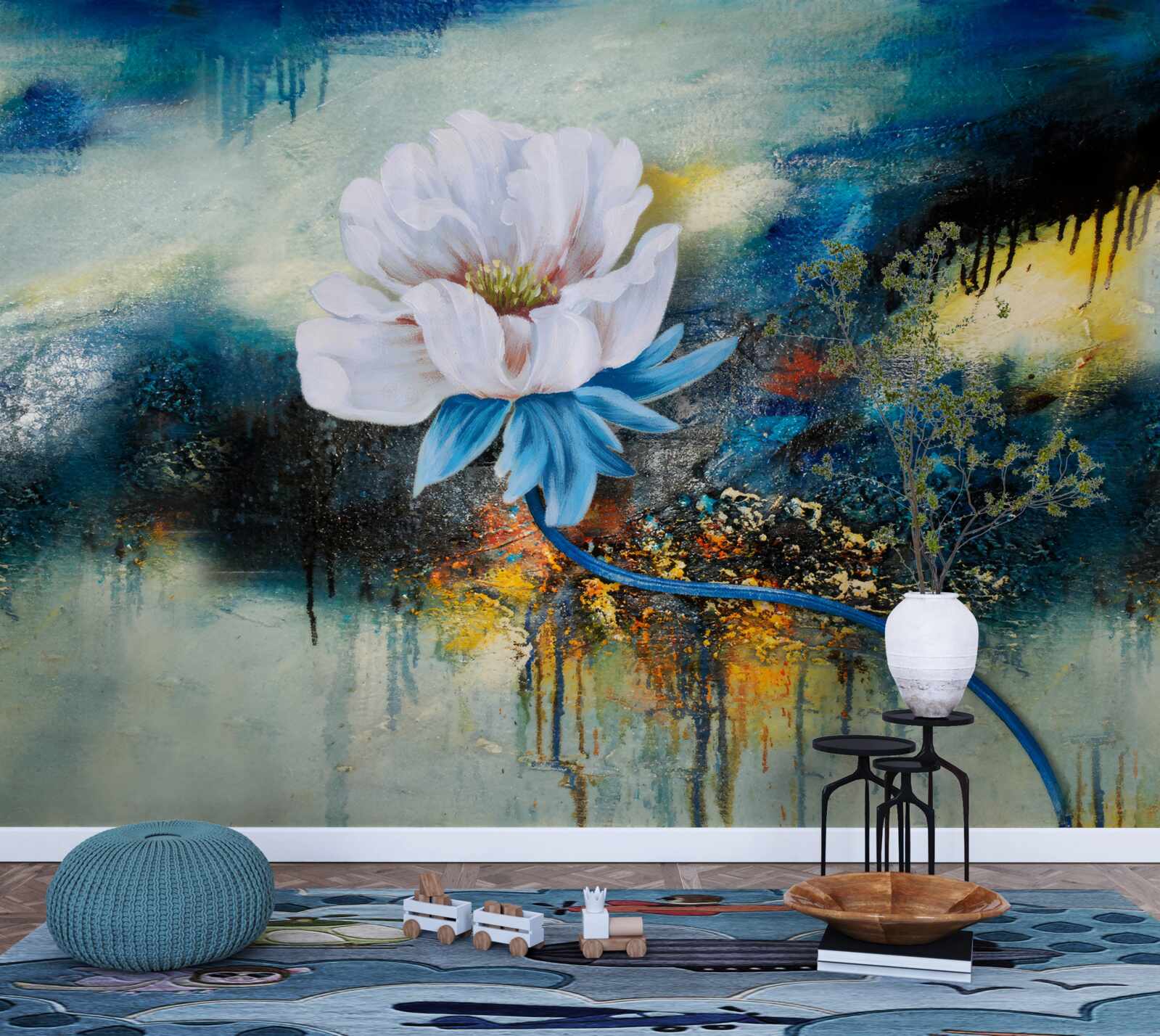 Fototapeta duży biały kwiat