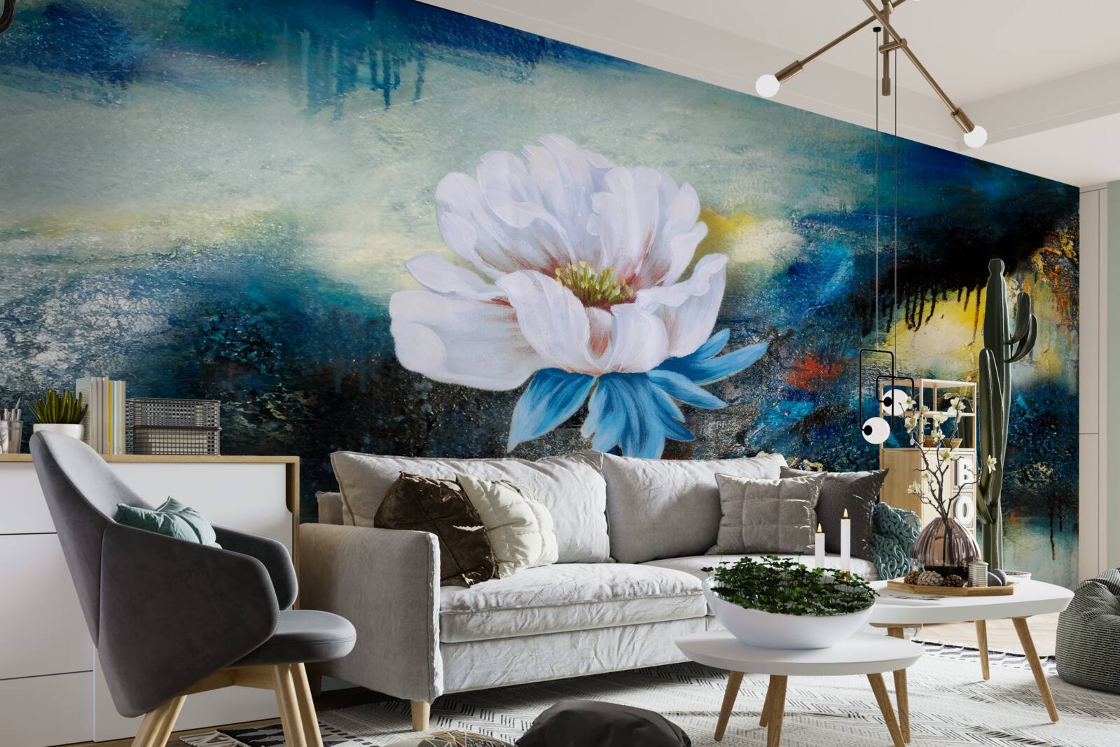 Fototapeta duży biały kwiat