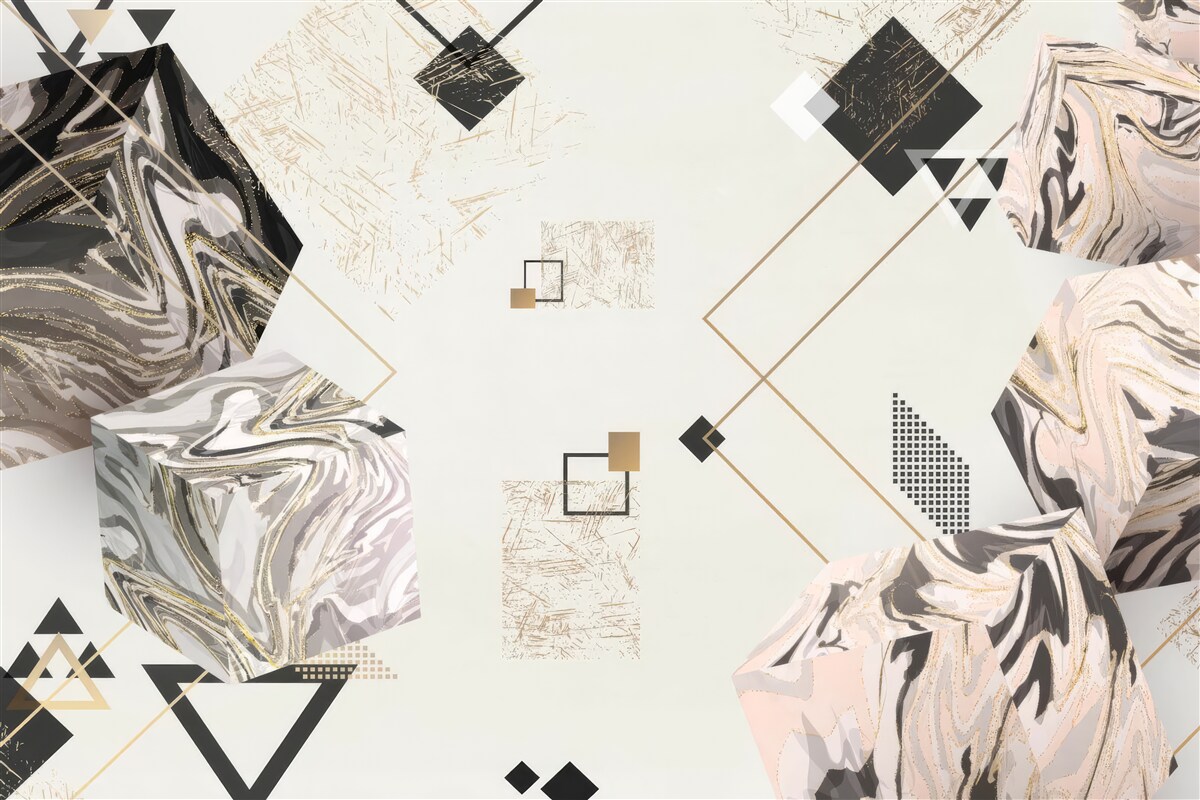 Fototapeta kostki w paski z efektem 3d