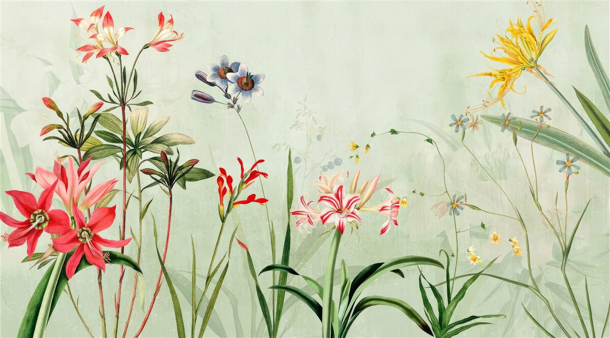 Fototapeta mgła spowiła kwiaty