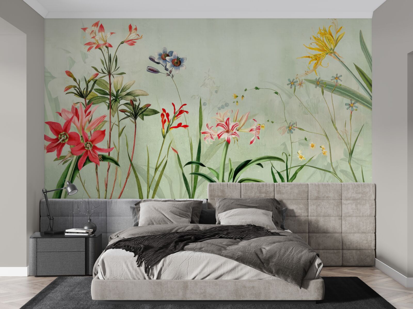 Fototapeta mgła spowiła kwiaty