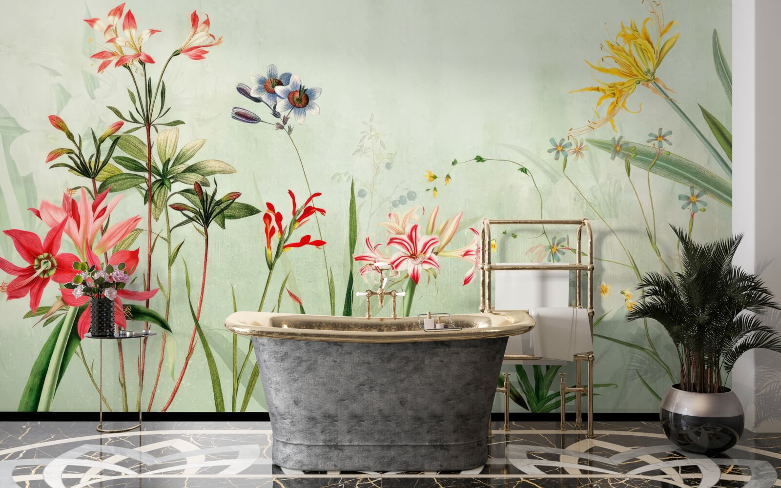 Fototapeta mgła spowiła kwiaty