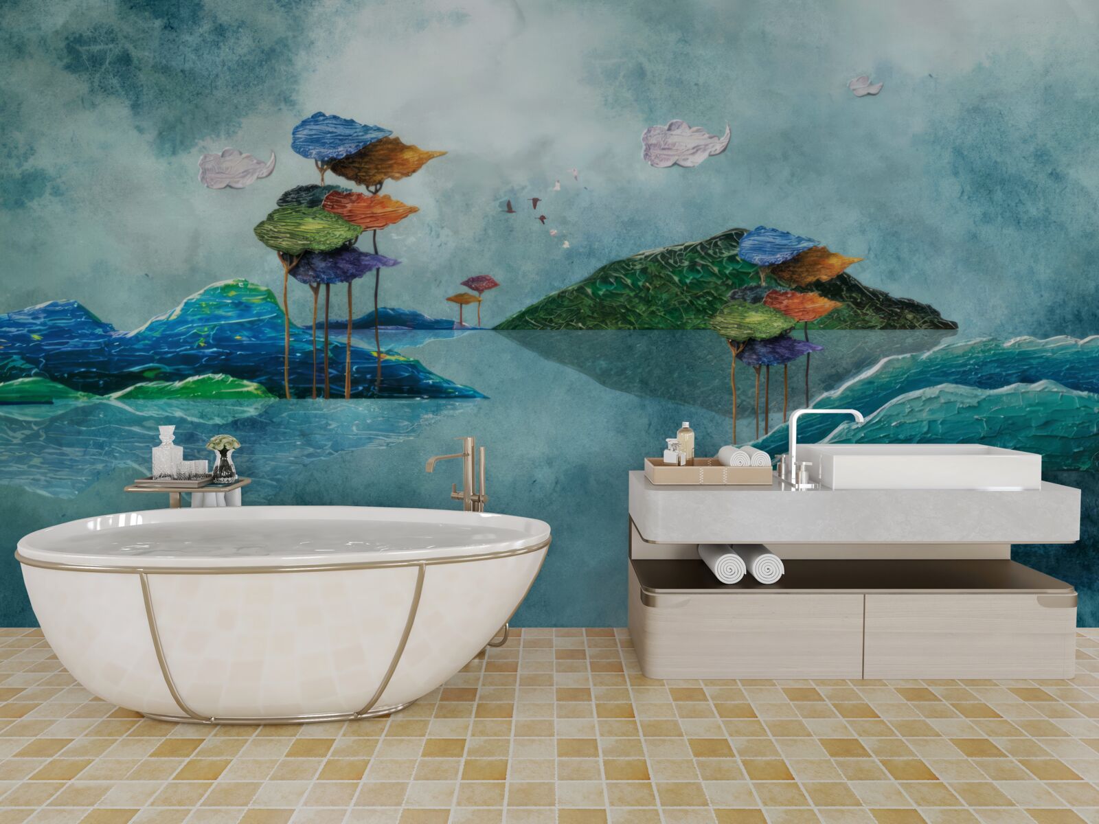 Fototapeta wyspa przedstawiona na obrazie