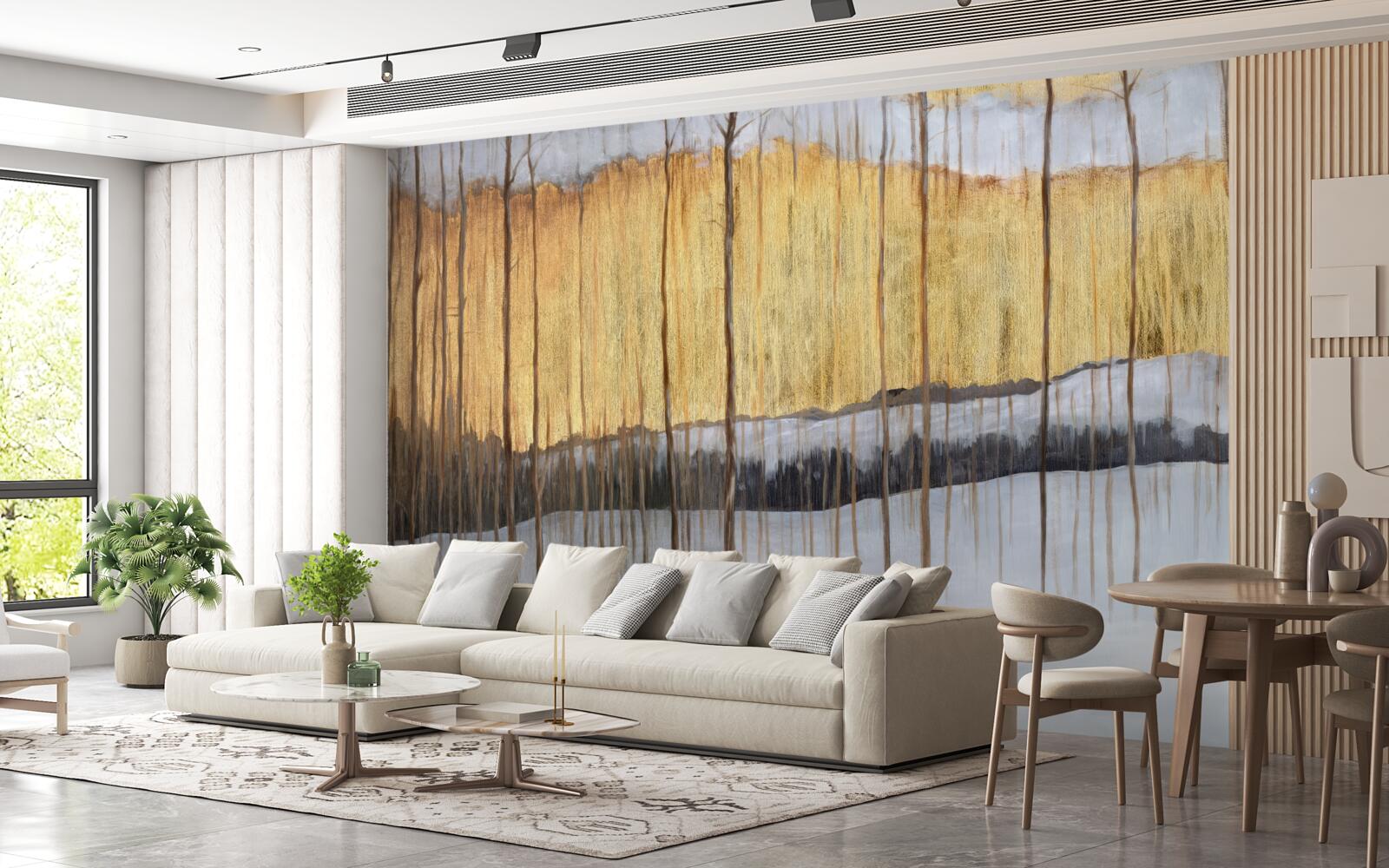 Fototapeta kontury wdzięcznych pni drzew