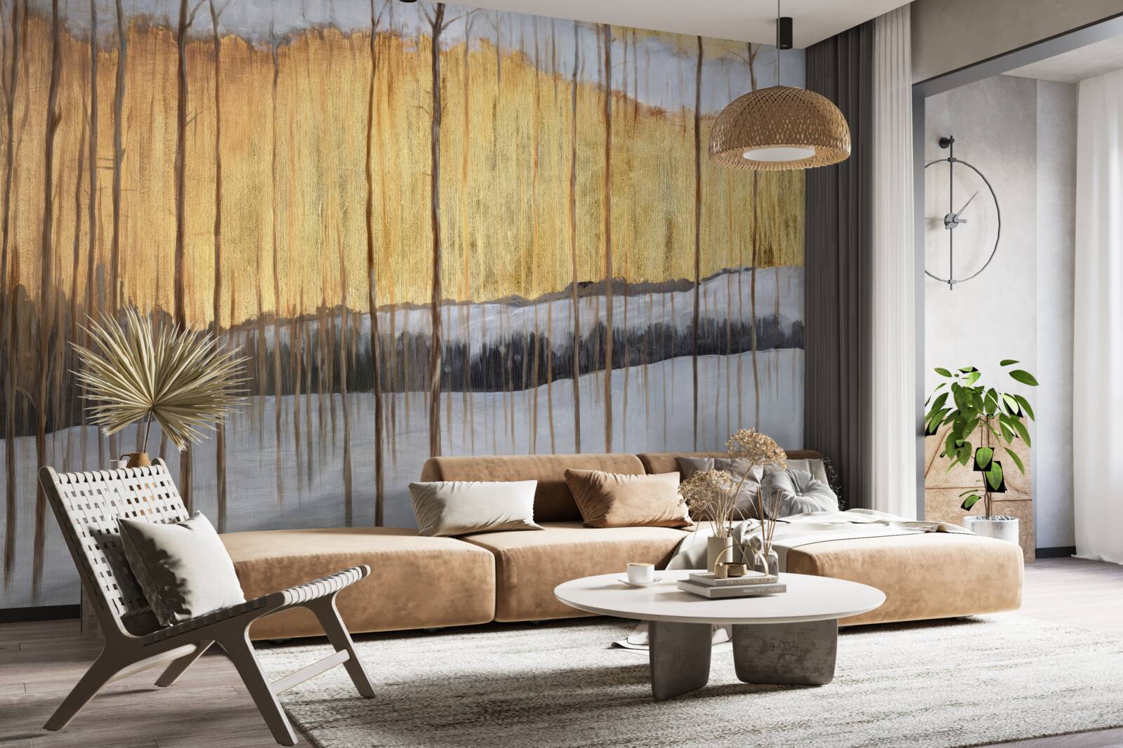 Fototapeta kontury wdzięcznych pni drzew