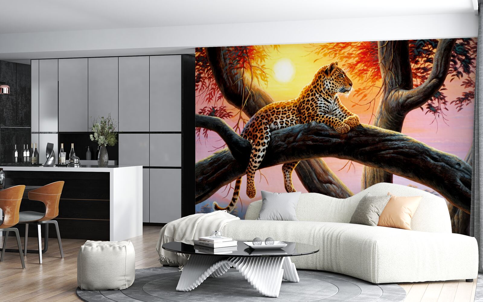 Fototapeta gepard siedzi na drzewie