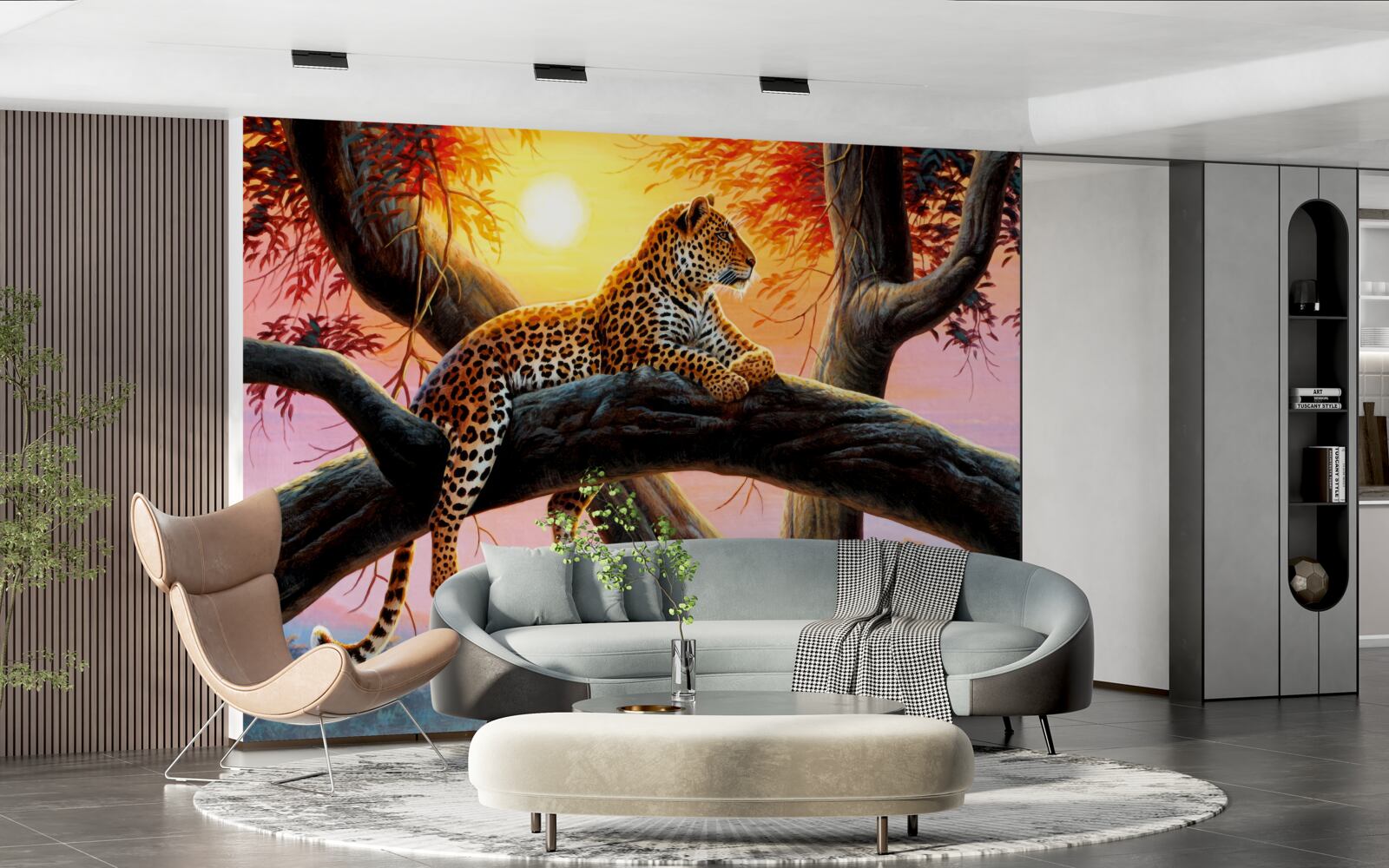 Fototapeta gepard siedzi na drzewie