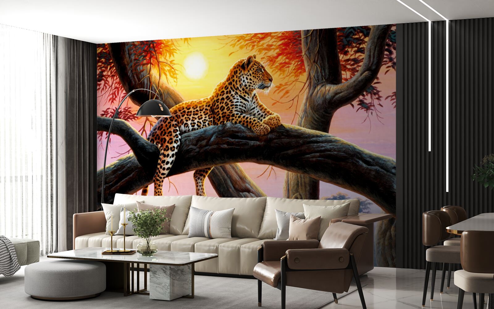 Fototapeta gepard siedzi na drzewie