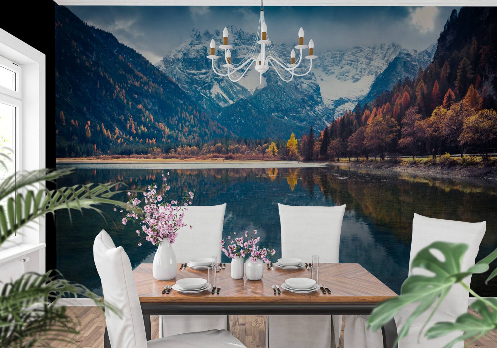 Fototapeta majestatyczne szczyty i płynąca rzeka