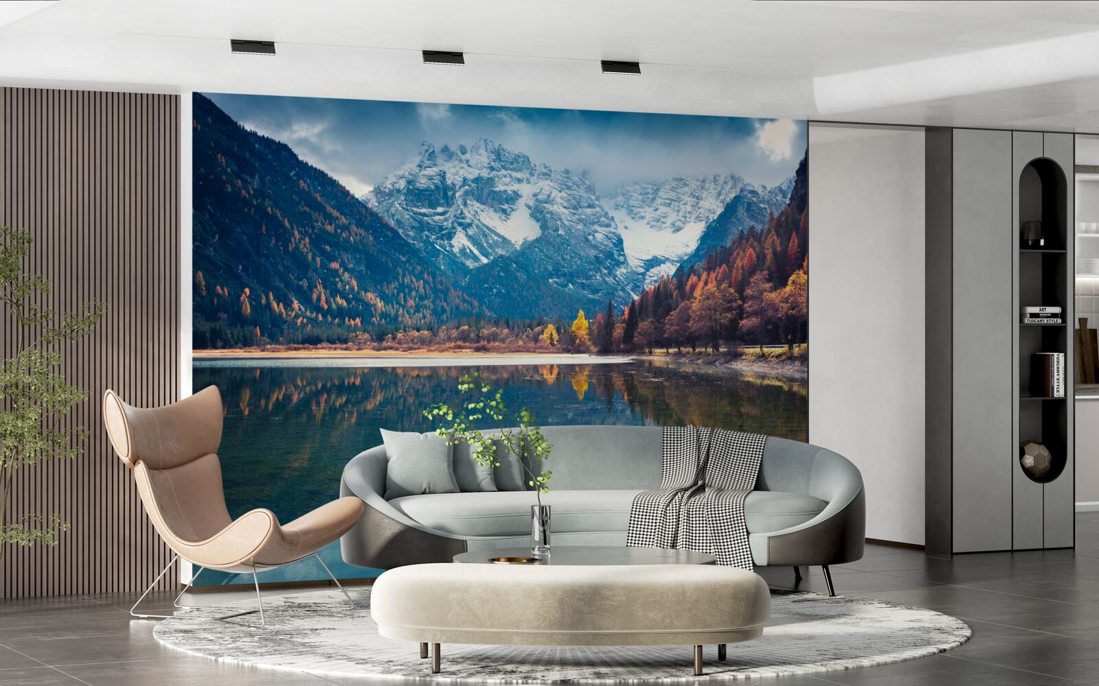 Fototapeta majestatyczne szczyty i płynąca rzeka