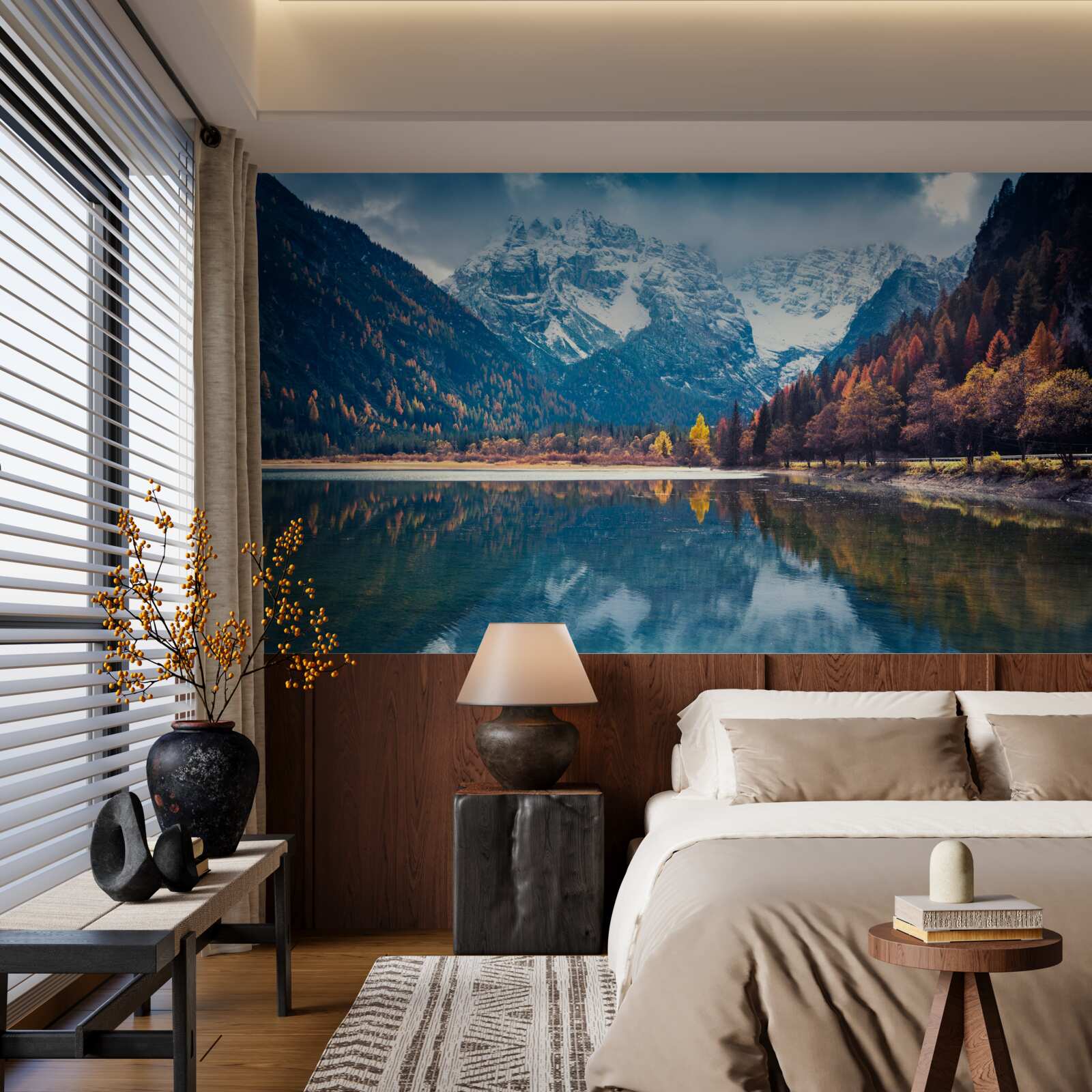 Fototapeta majestatyczne szczyty i płynąca rzeka