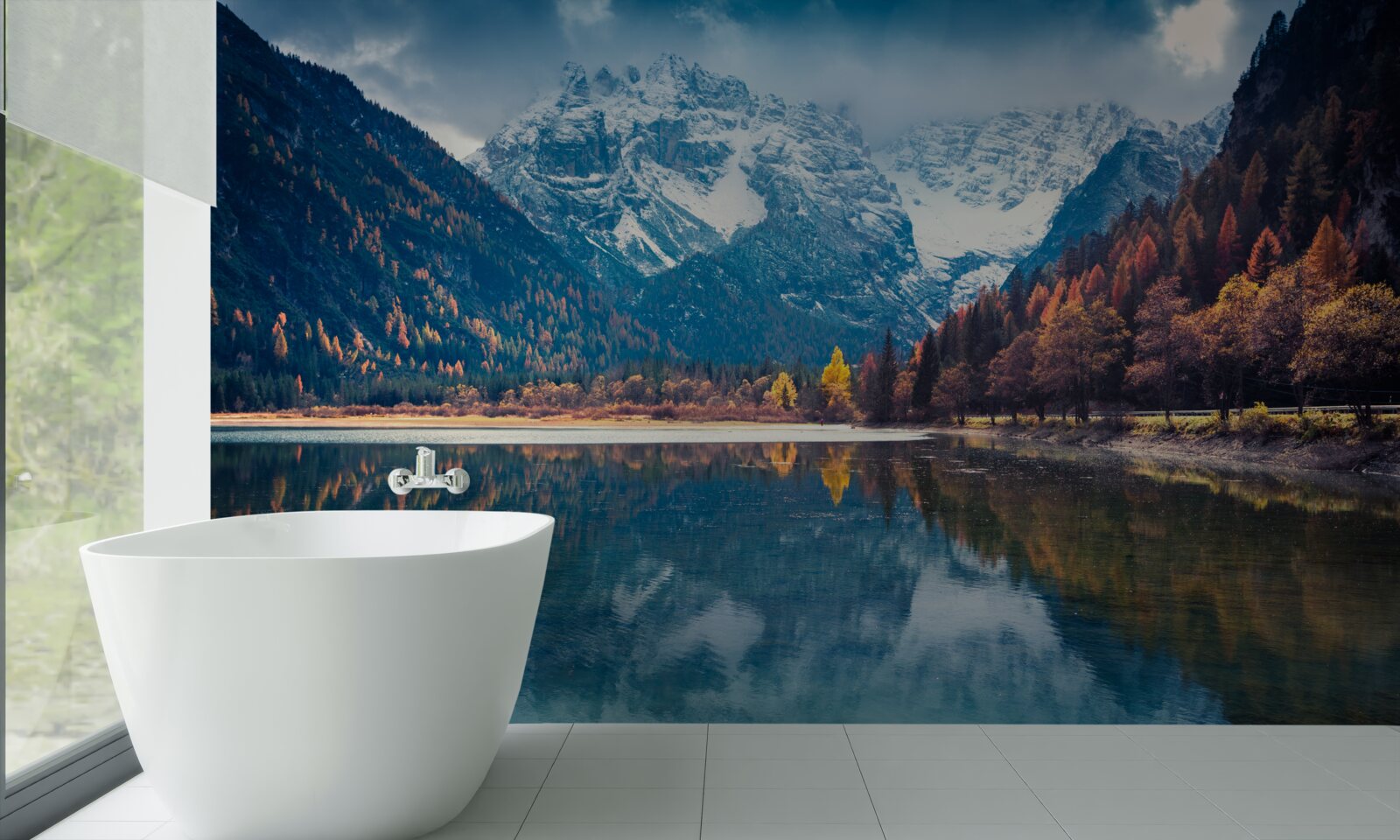 Fototapeta majestatyczne szczyty i płynąca rzeka