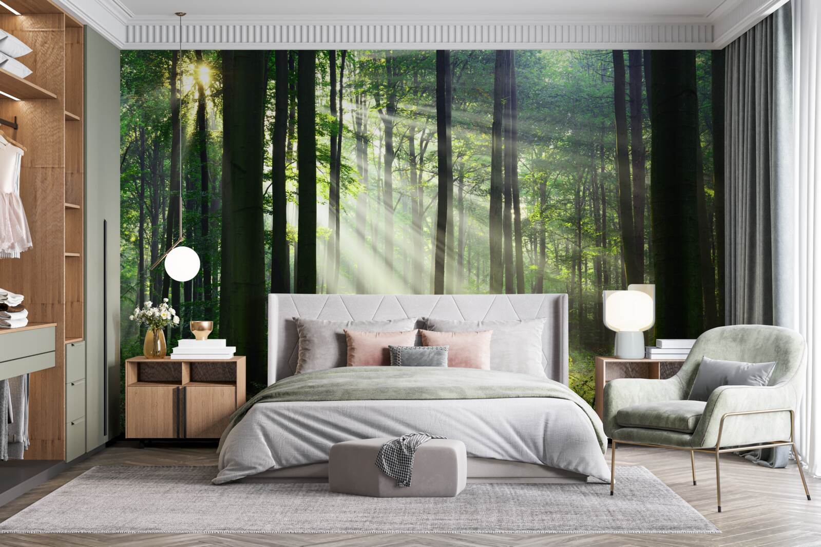 Fototapeta poranny las