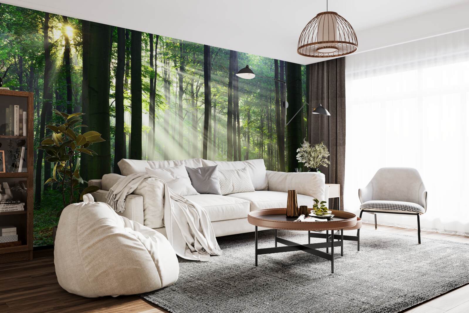 Fototapeta poranny las