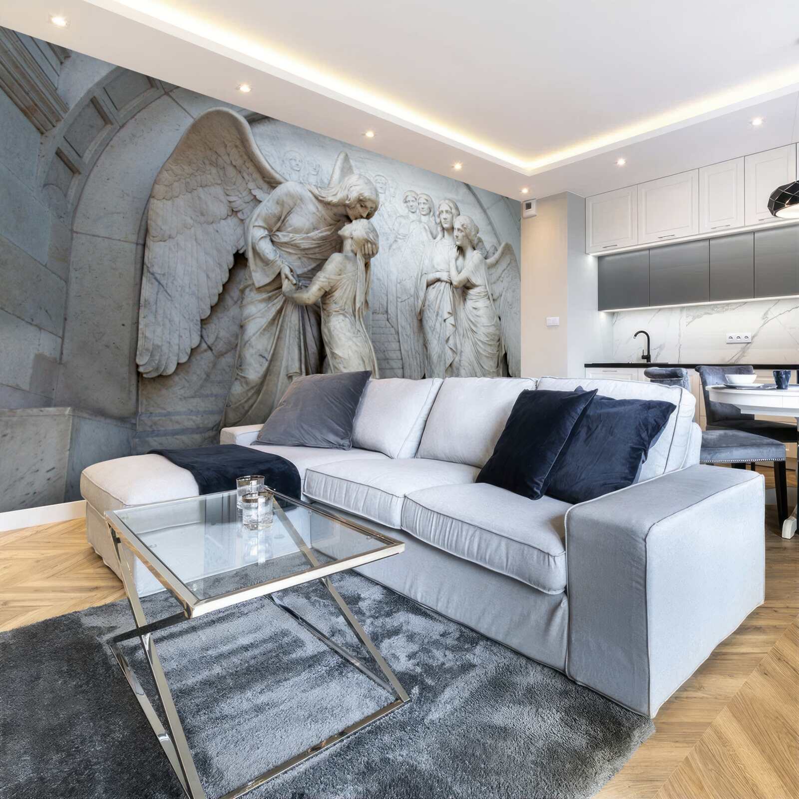 Fototapeta kompozycja rzeźb przedstawiających anioły