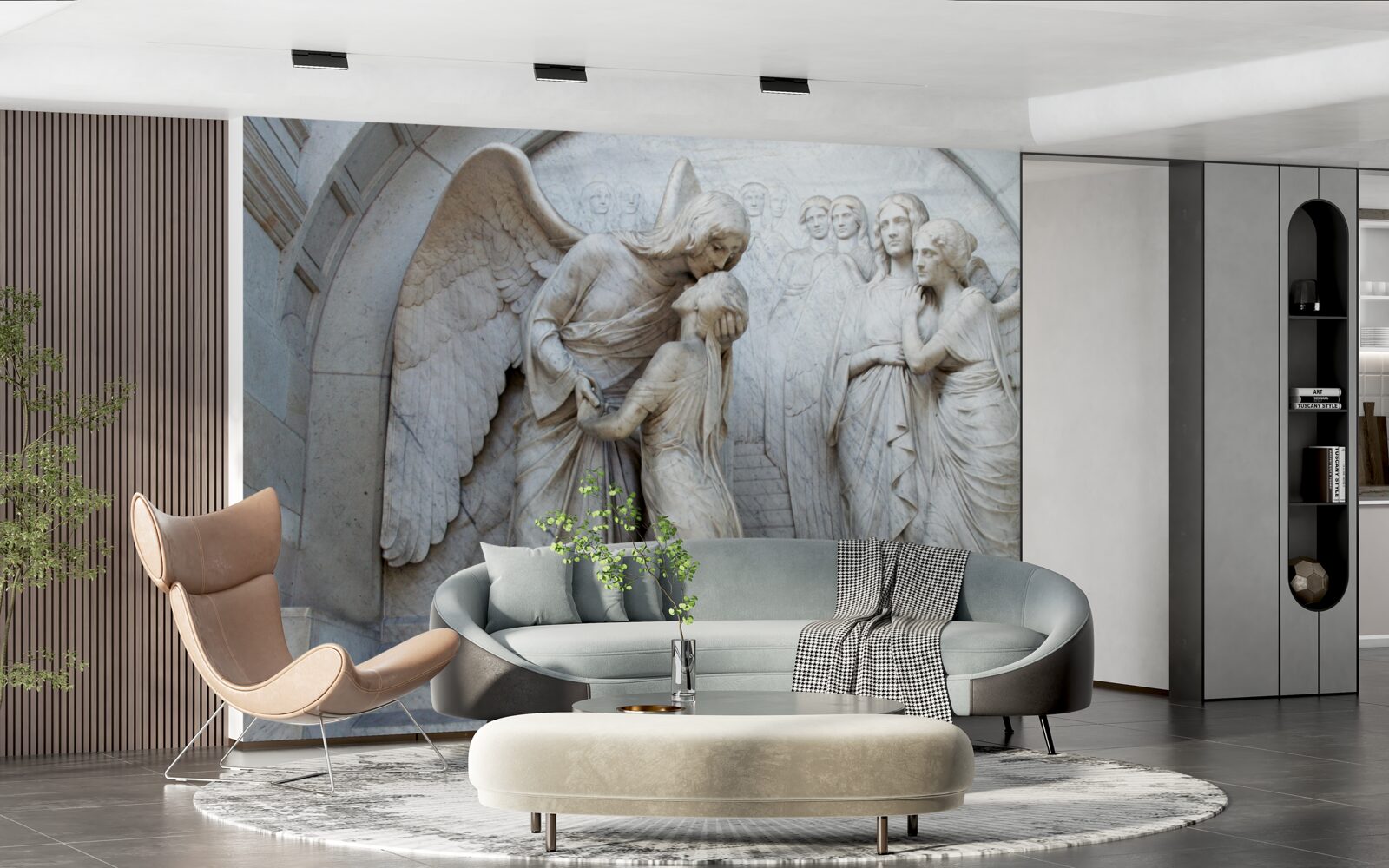 Fototapeta kompozycja rzeźb przedstawiających anioły