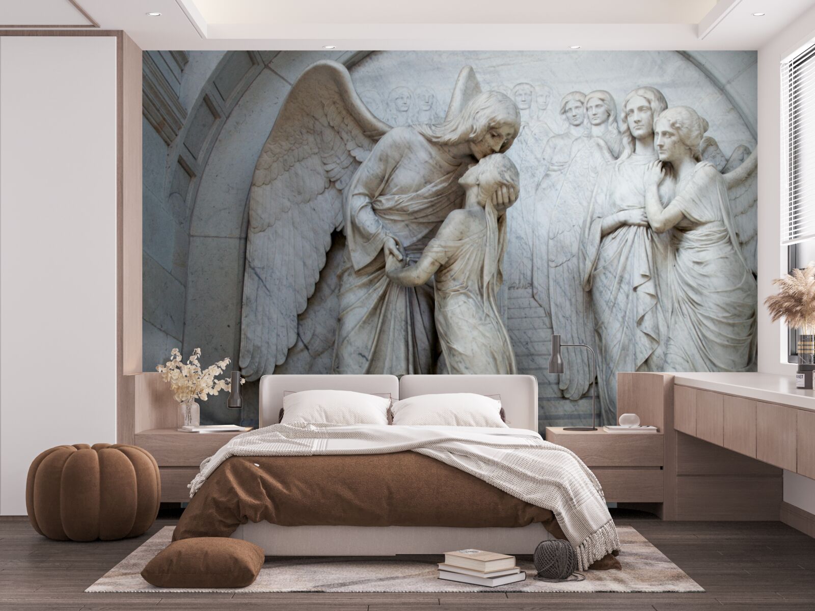 Fototapeta kompozycja rzeźb przedstawiających anioły