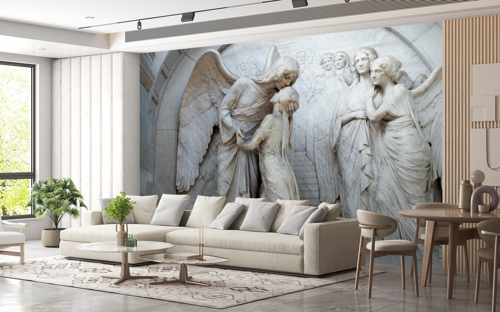 Fototapeta kompozycja rzeźb przedstawiających anioły