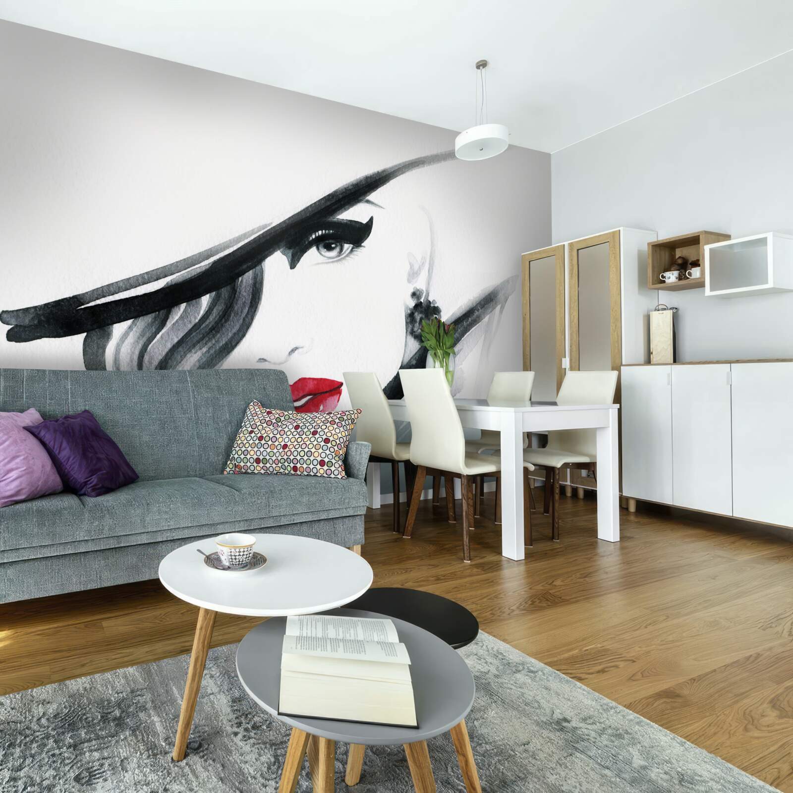 Fototapeta wizerunek dziewczyny z czerwonymi ustami